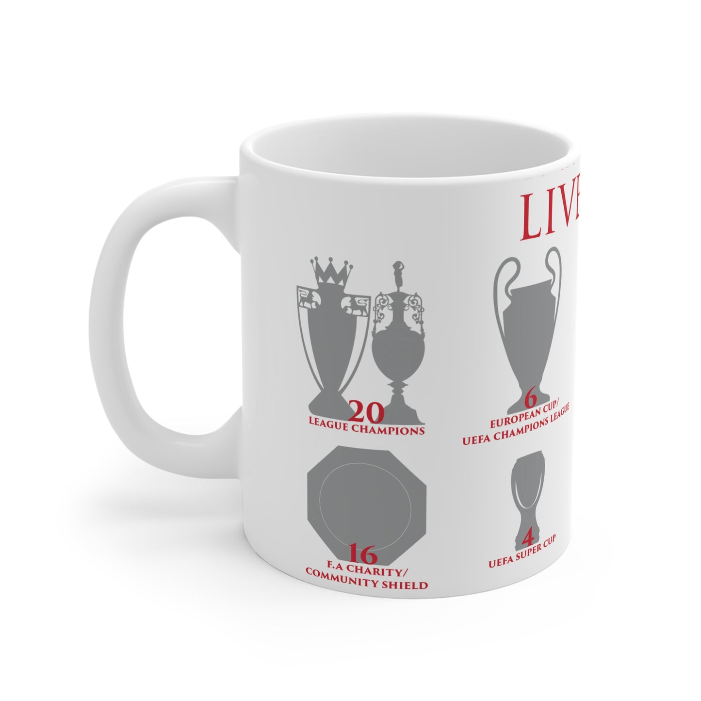 Liverpool Trophies Mug - White