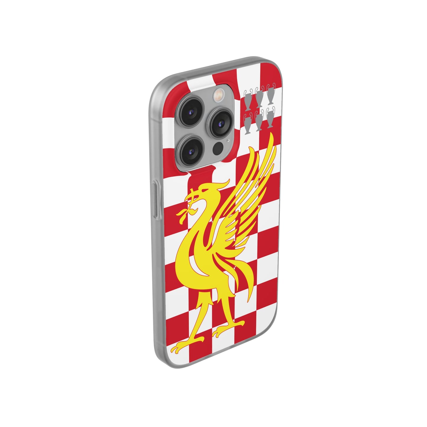 Liverpool Red & White Chequered iPhone Flexi Case - iPhone 16, 15, 14, Plus/Pro/Pro Max