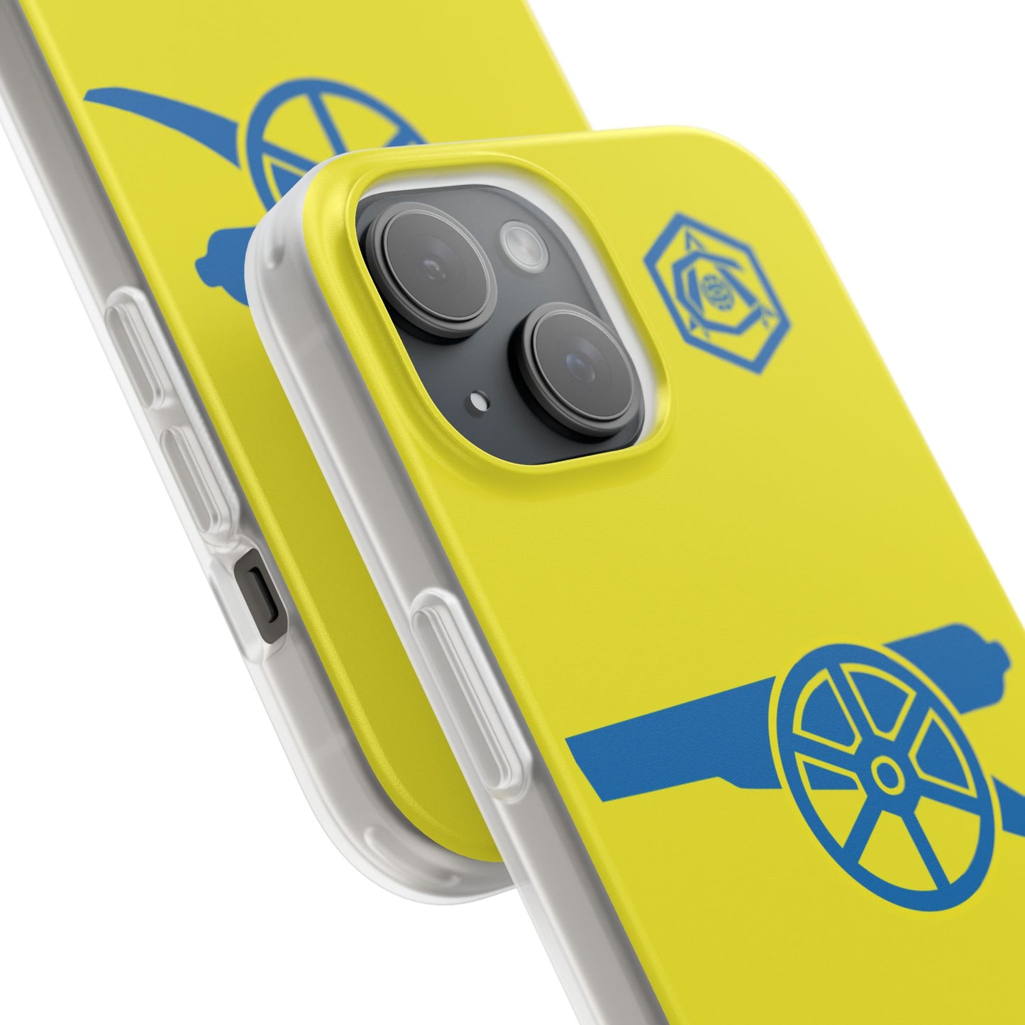 Arsenal Cannon & Monogram Yellow iPhone Flexi Case - iPhone 16, 15, 14, Plus/Pro/Pro Max