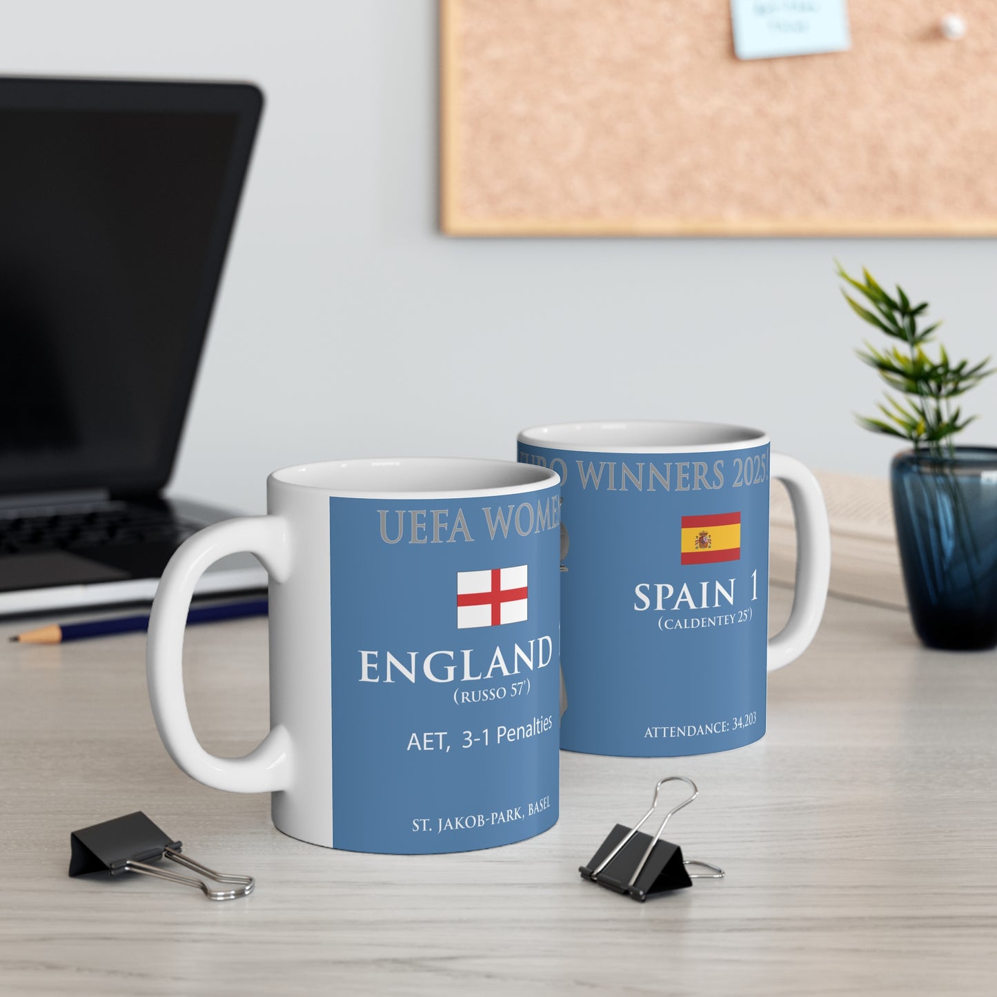 England UEFA Women's Euro Winners Mug - Blue