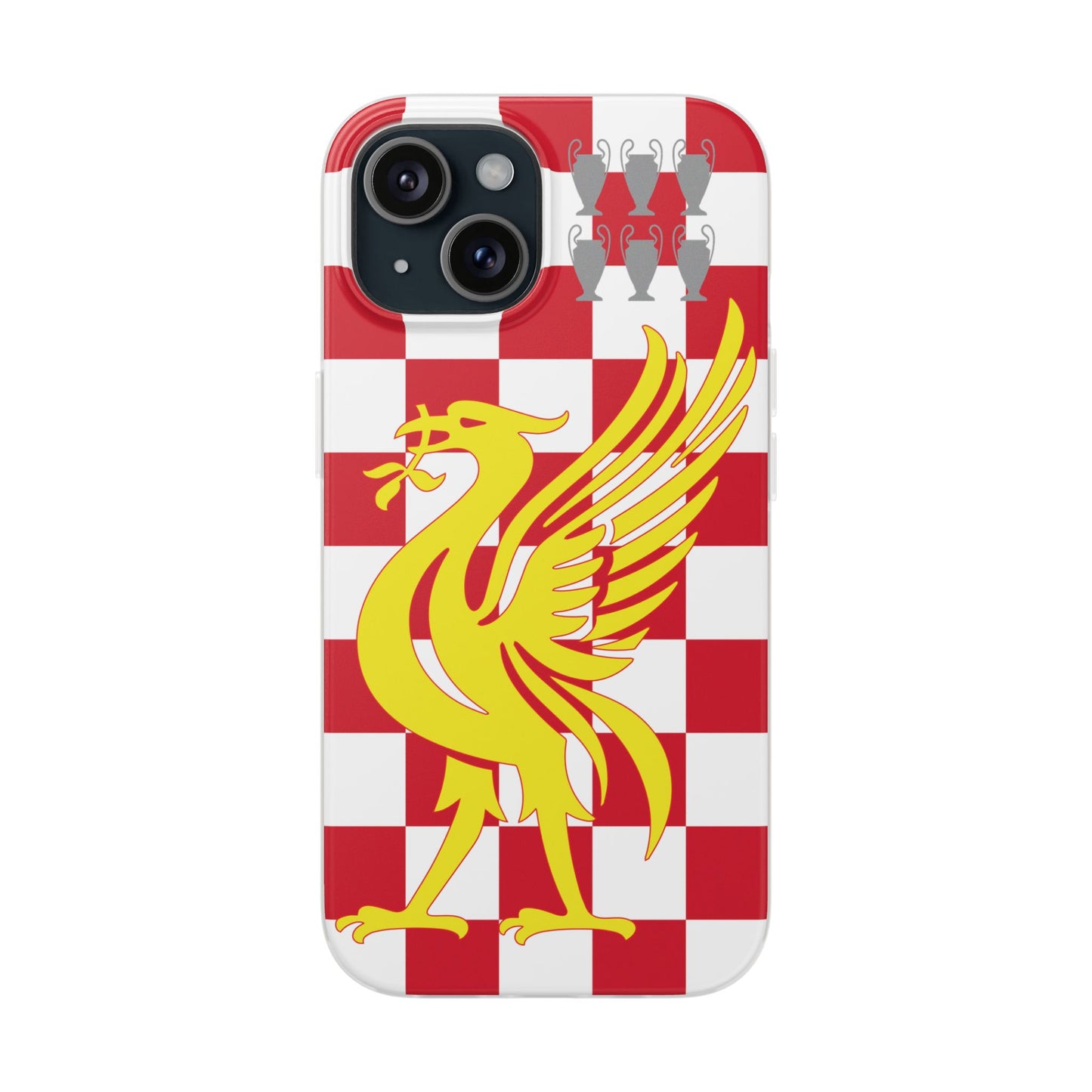 Liverpool Red & White Chequered iPhone Flexi Case - iPhone 16, 15, 14, Plus/Pro/Pro Max