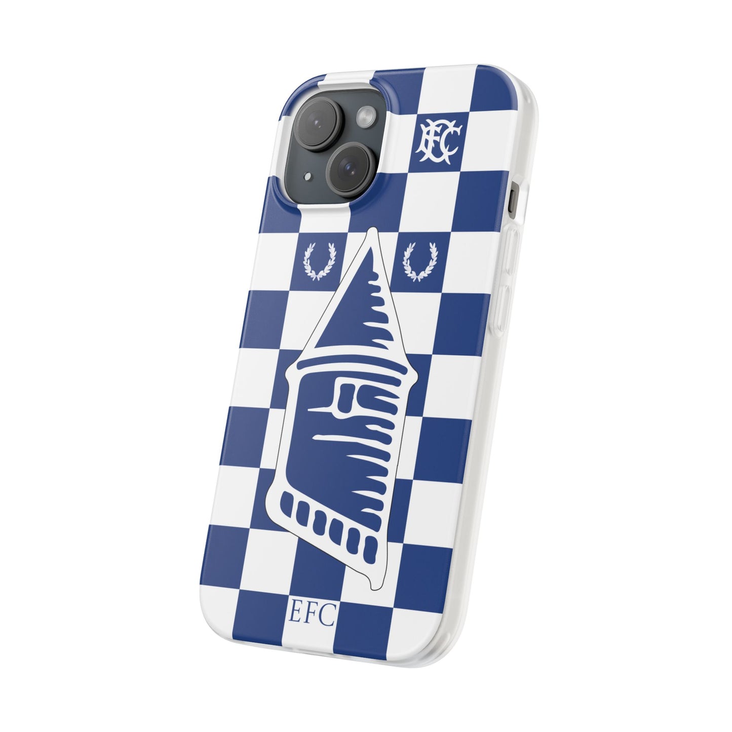Everton Blue & White Chequered iPhone Flexi Case - iPhone 16, 15, 14, Plus/Pro/Pro Max