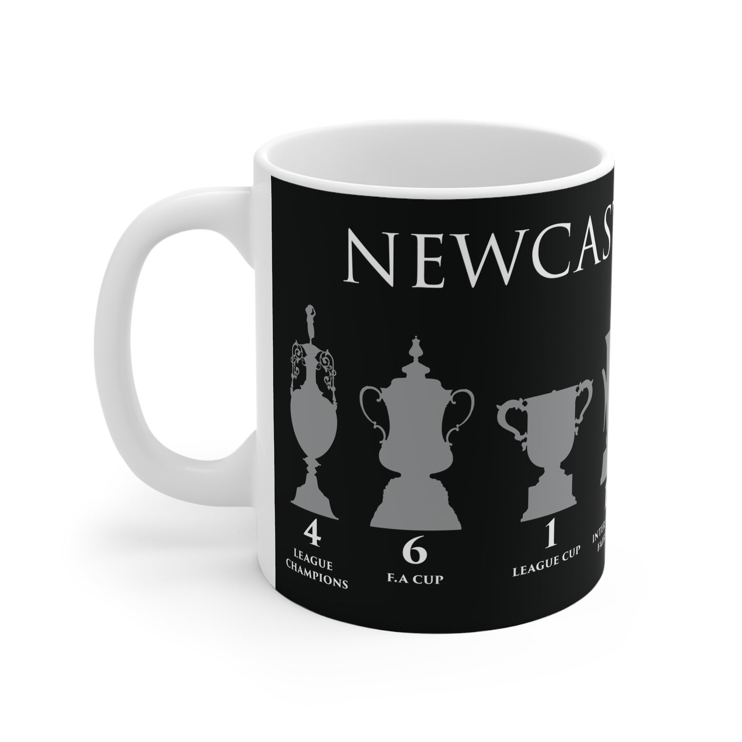 Newcastle United Trophies Mug UPDATED - Black