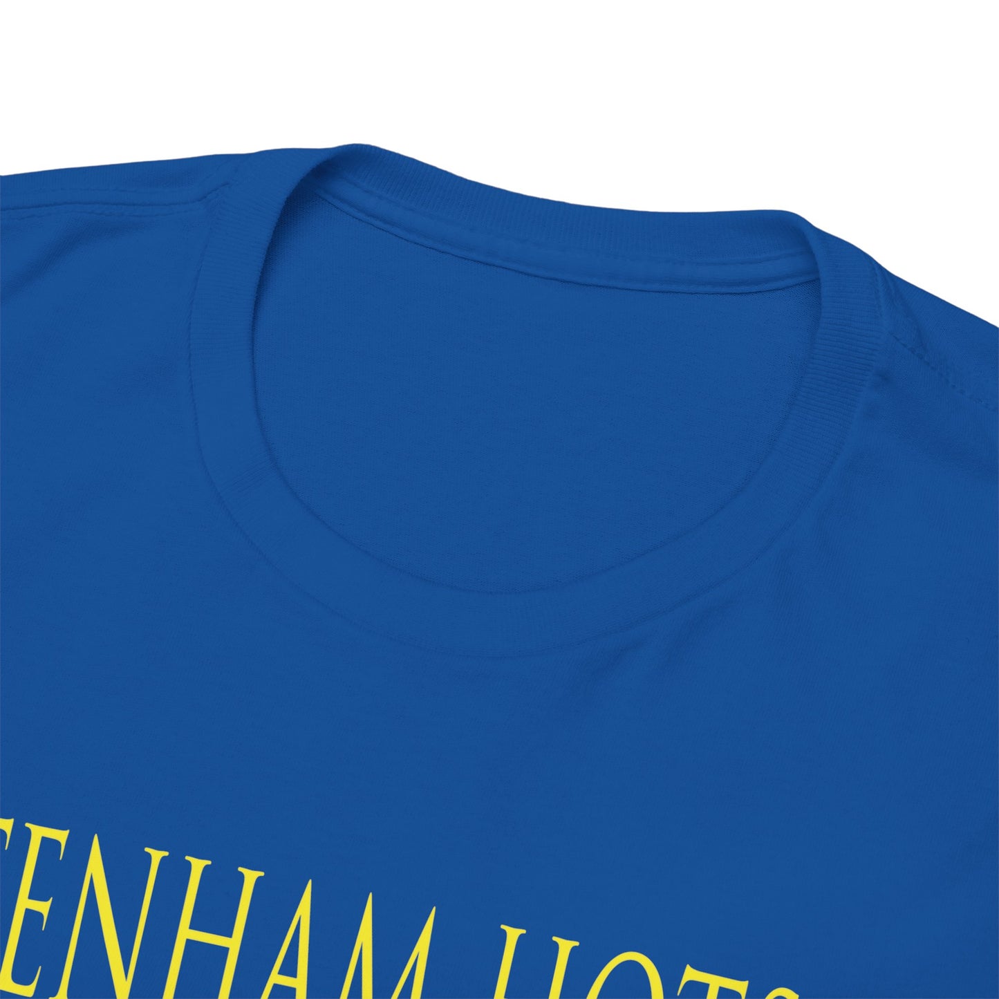 Tottenham Hotspur Cockerel & Trophies Unisex Heavy Cotton T-Shirt - Navy/White/Black/Gold/Light Blue/Royal