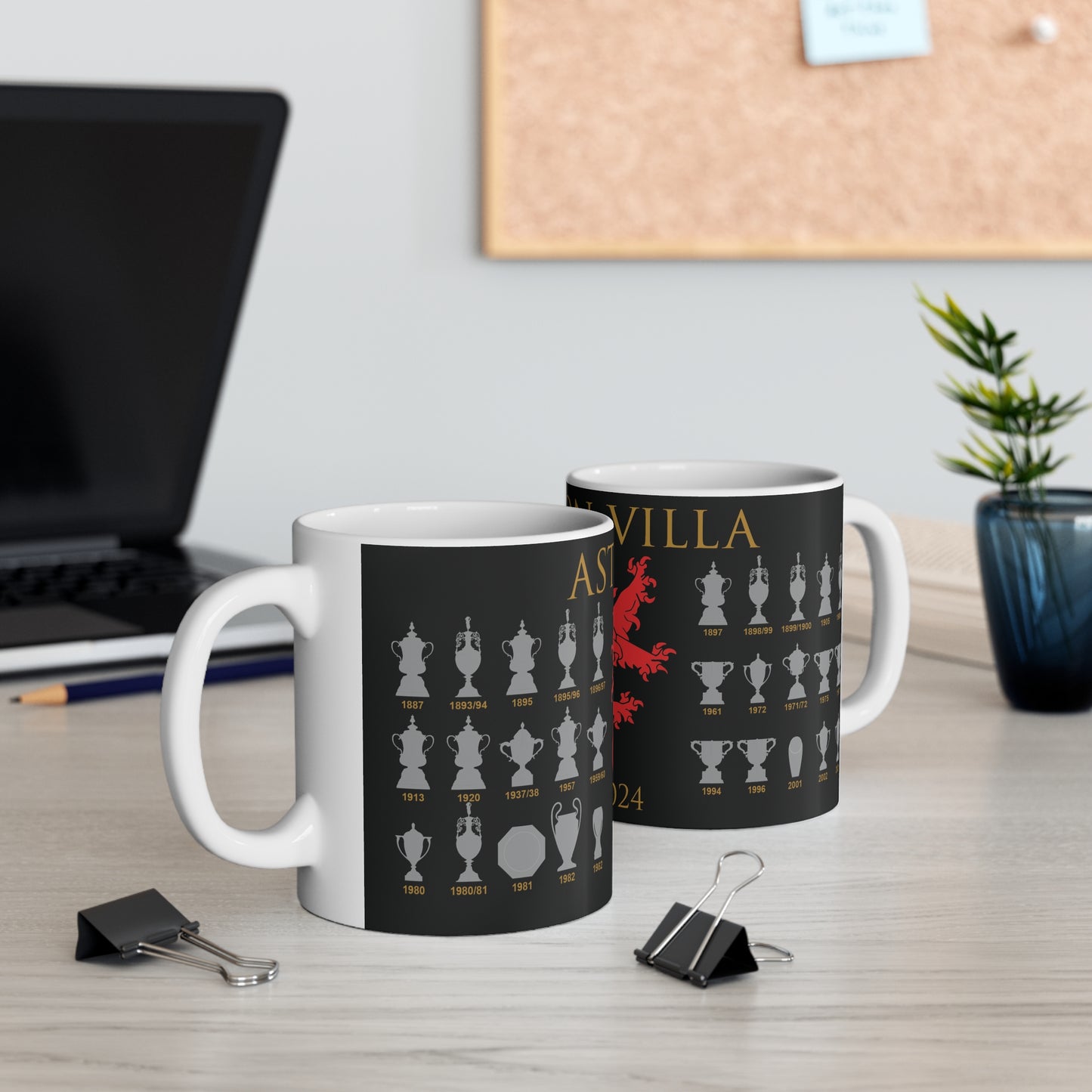 Aston Villa 150th Anniversary Trophies Collection & Lion Mug