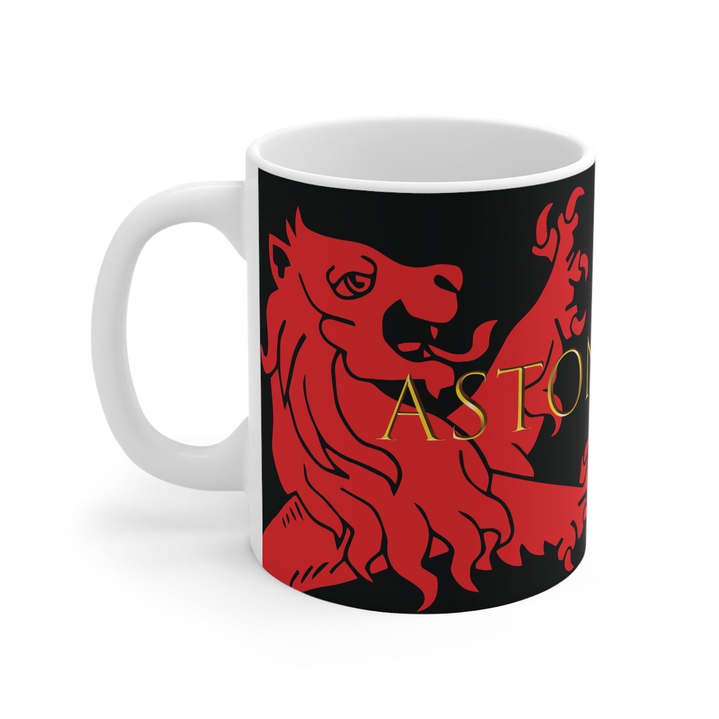 Aston Villa 150th Anniversary Lion Mug - Black