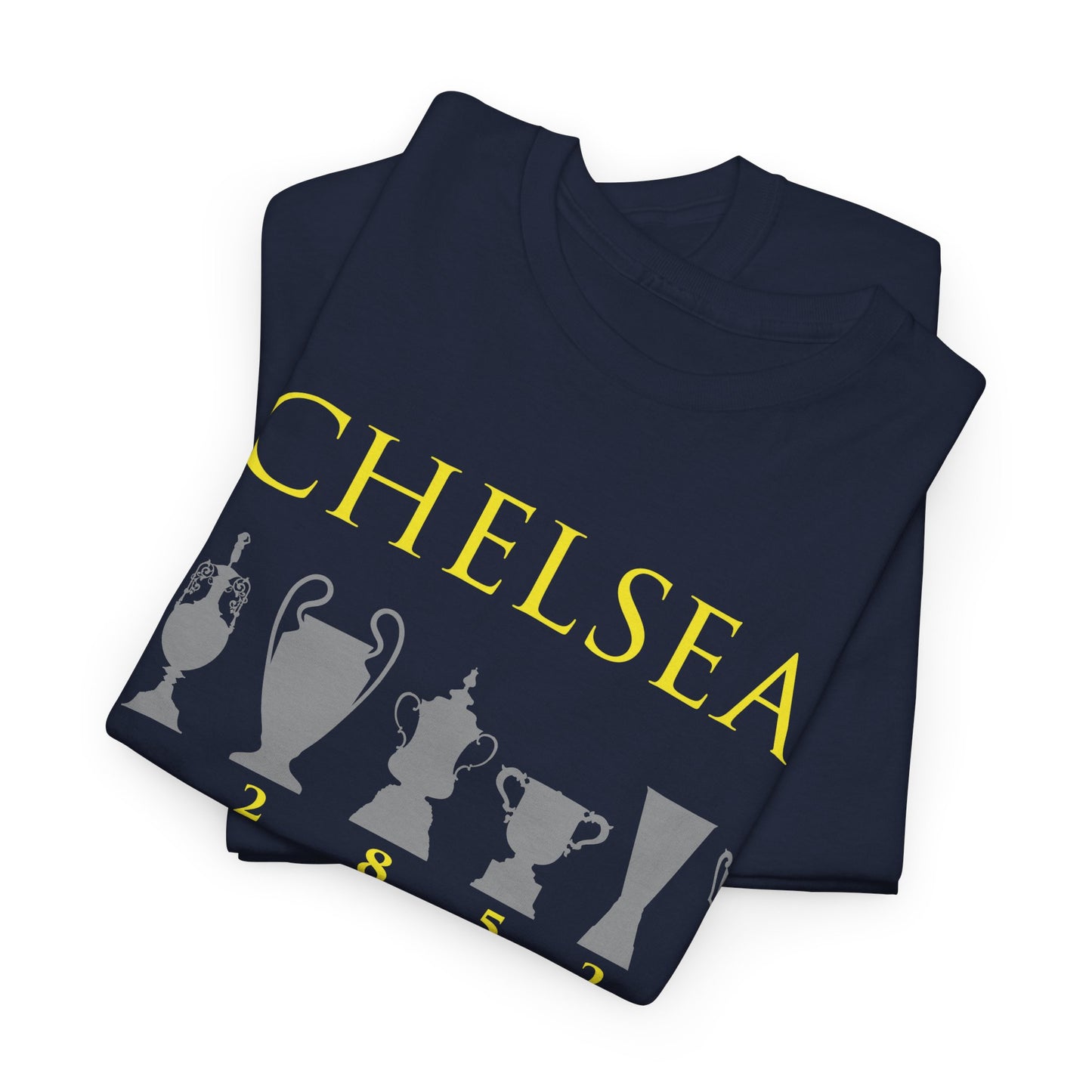 Chelsea Trophies Unisex Heavy Cotton T-Shirt - Royal/White/Black/Gold/Navy