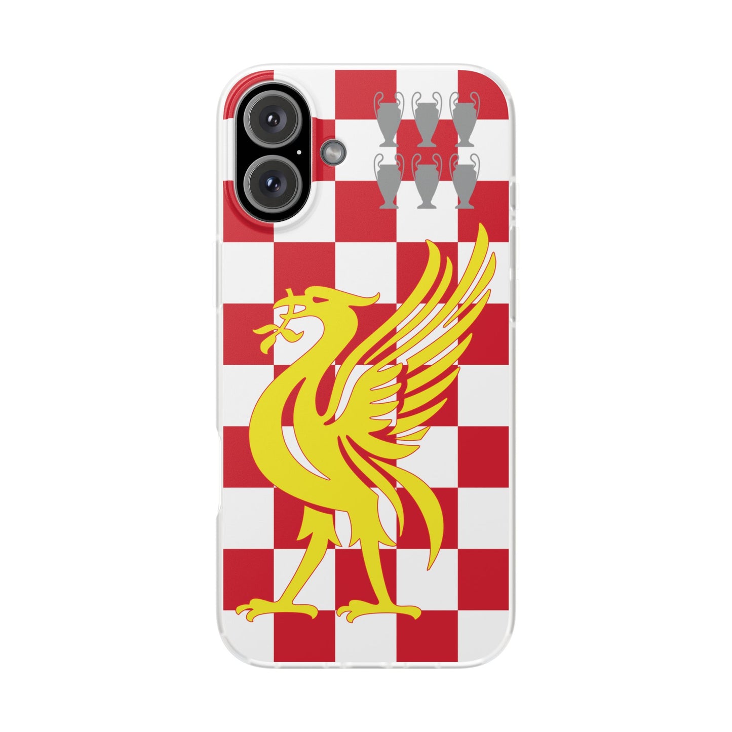 Liverpool Red & White Chequered iPhone Flexi Case - iPhone 16, 15, 14, Plus/Pro/Pro Max
