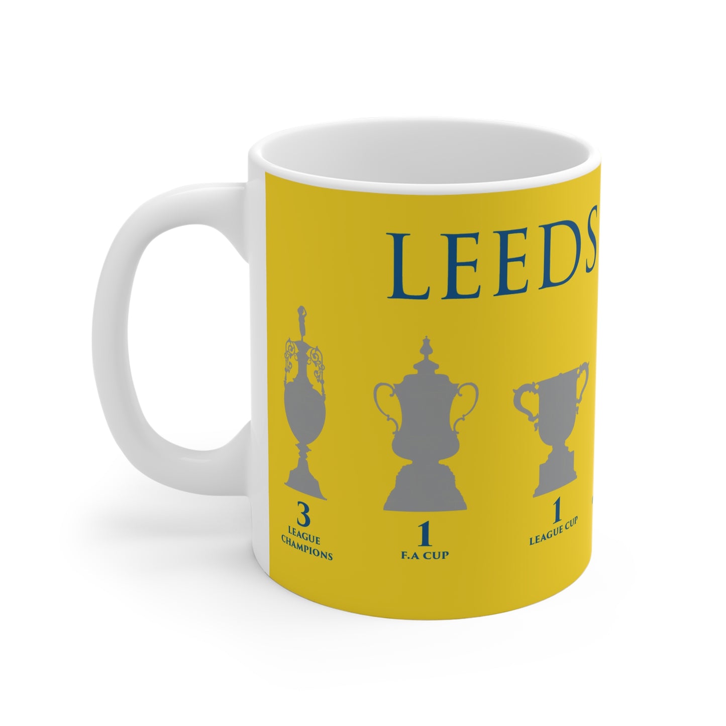 Leeds United Trophies Mug - Yellow