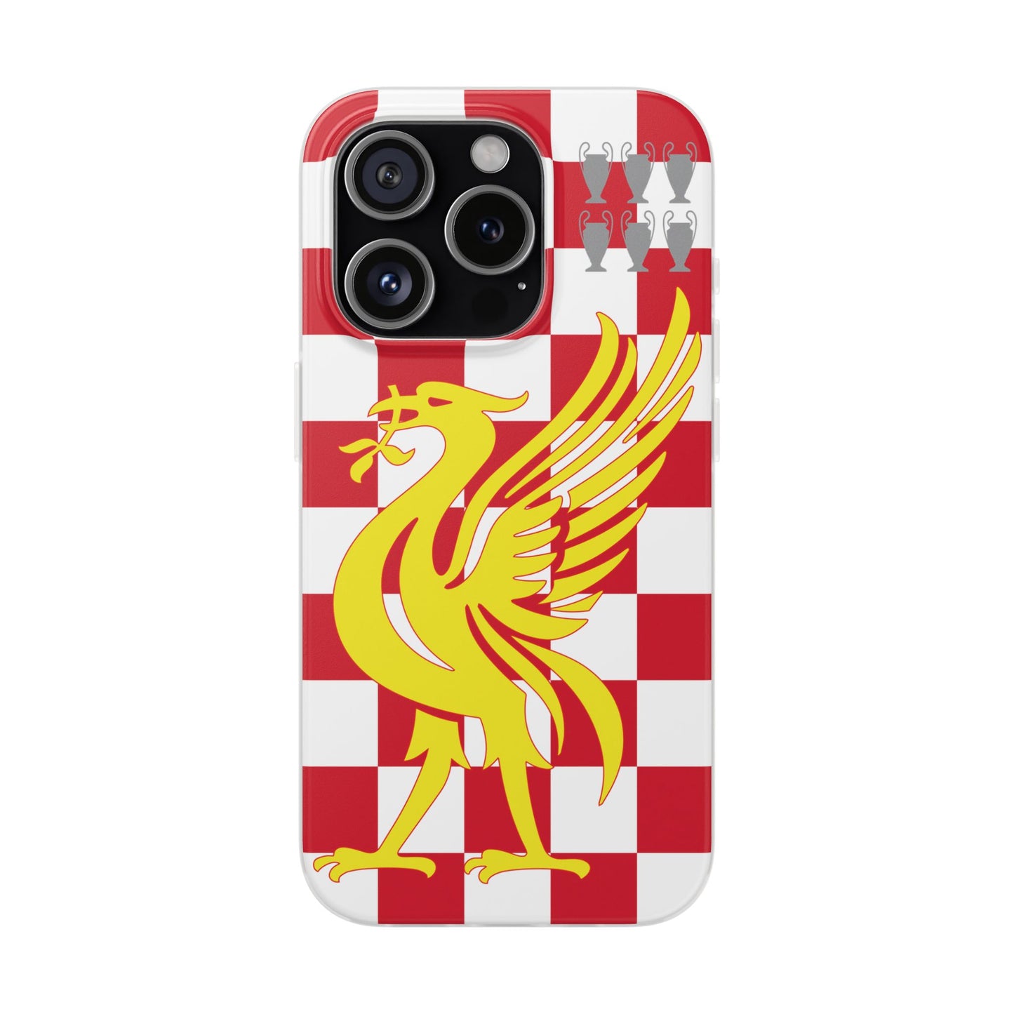 Liverpool Red & White Chequered iPhone Flexi Case - iPhone 16, 15, 14, Plus/Pro/Pro Max