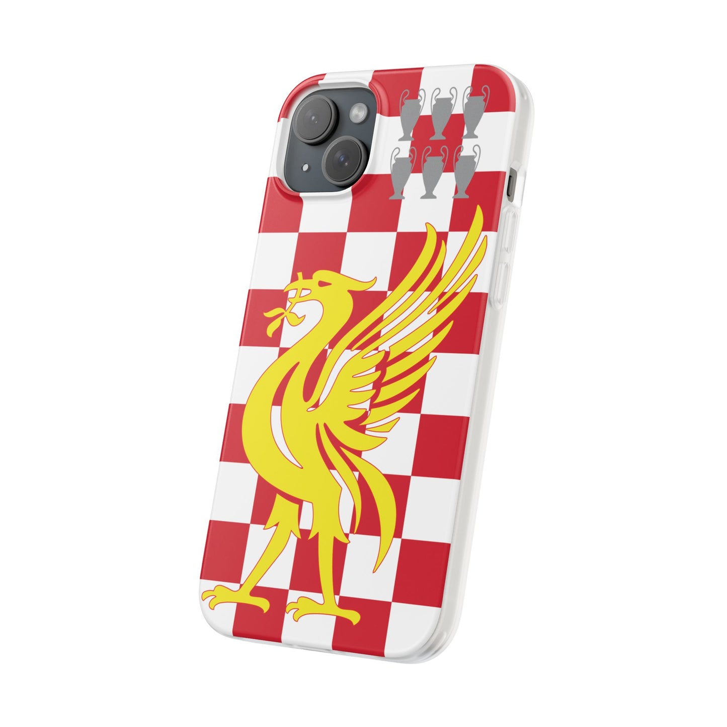 Liverpool Red & White Chequered iPhone Flexi Case - iPhone 16, 15, 14, Plus/Pro/Pro Max