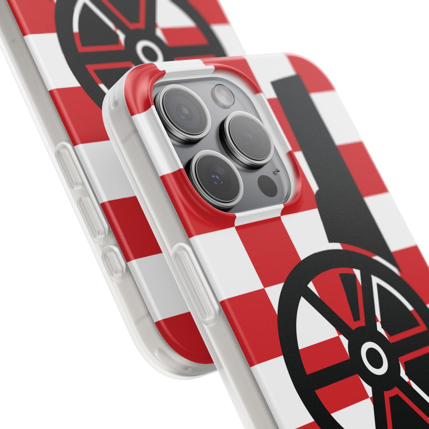 Arsenal Cannon Red & White Chequered iPhone Flexi Case - iPhone 16, 15, 14, Plus/Pro/Pro Max