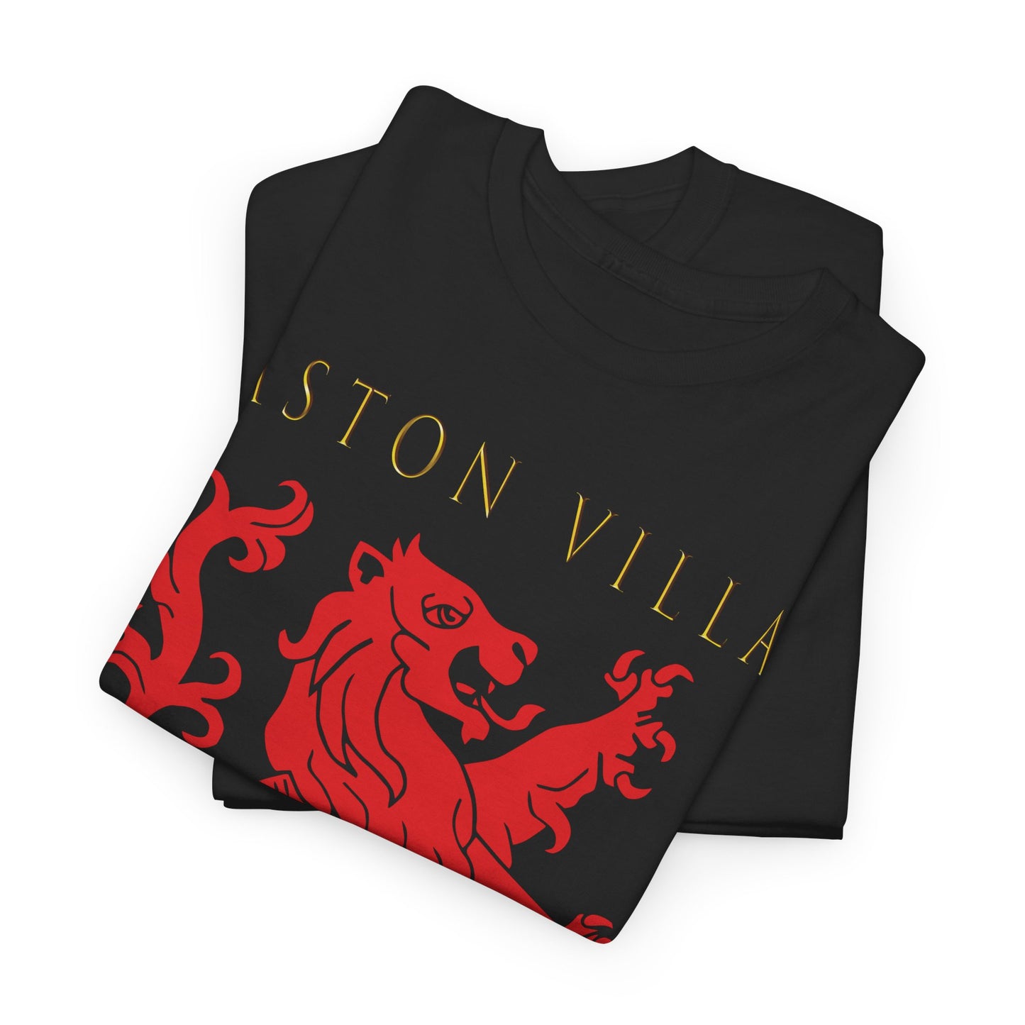 Aston Villa 150th Anniversary Unisex Heavy Cotton T-Shirt - Black