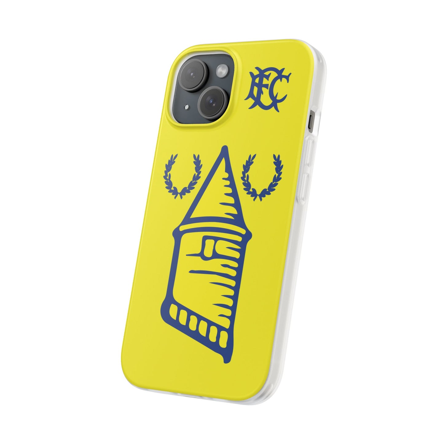 Everton Tower & Monogram Yellow iPhone Flexi Case - iPhone 16, 15, 14, Plus/Pro/Pro Max