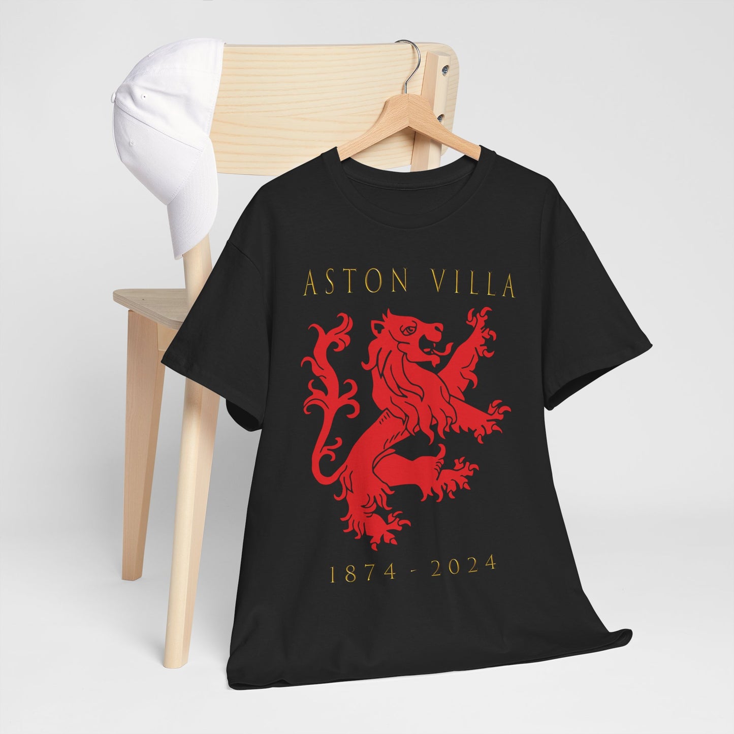 Aston Villa 150th Anniversary Unisex Heavy Cotton T-Shirt - Black