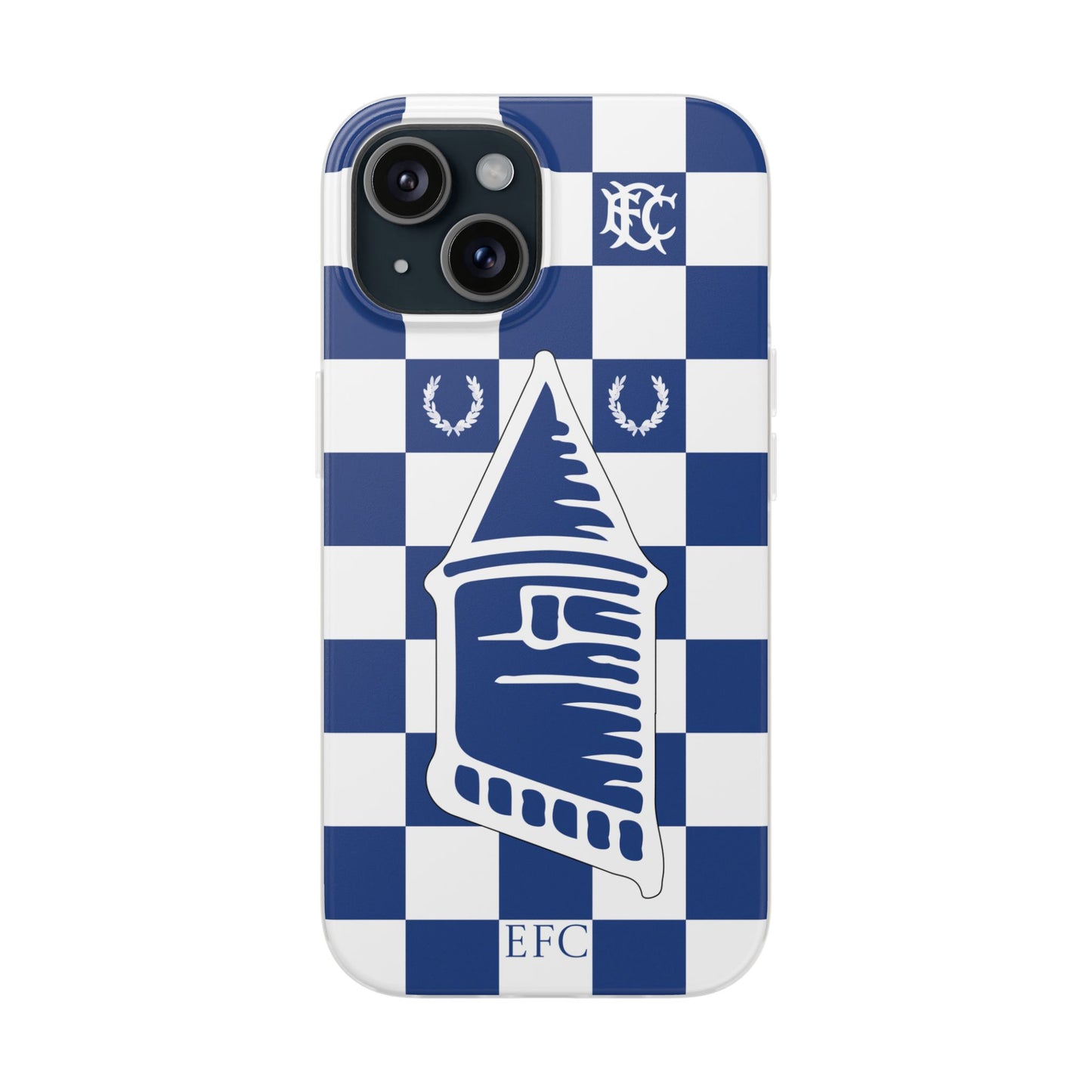 Everton Blue & White Chequered iPhone Flexi Case - iPhone 16, 15, 14, Plus/Pro/Pro Max