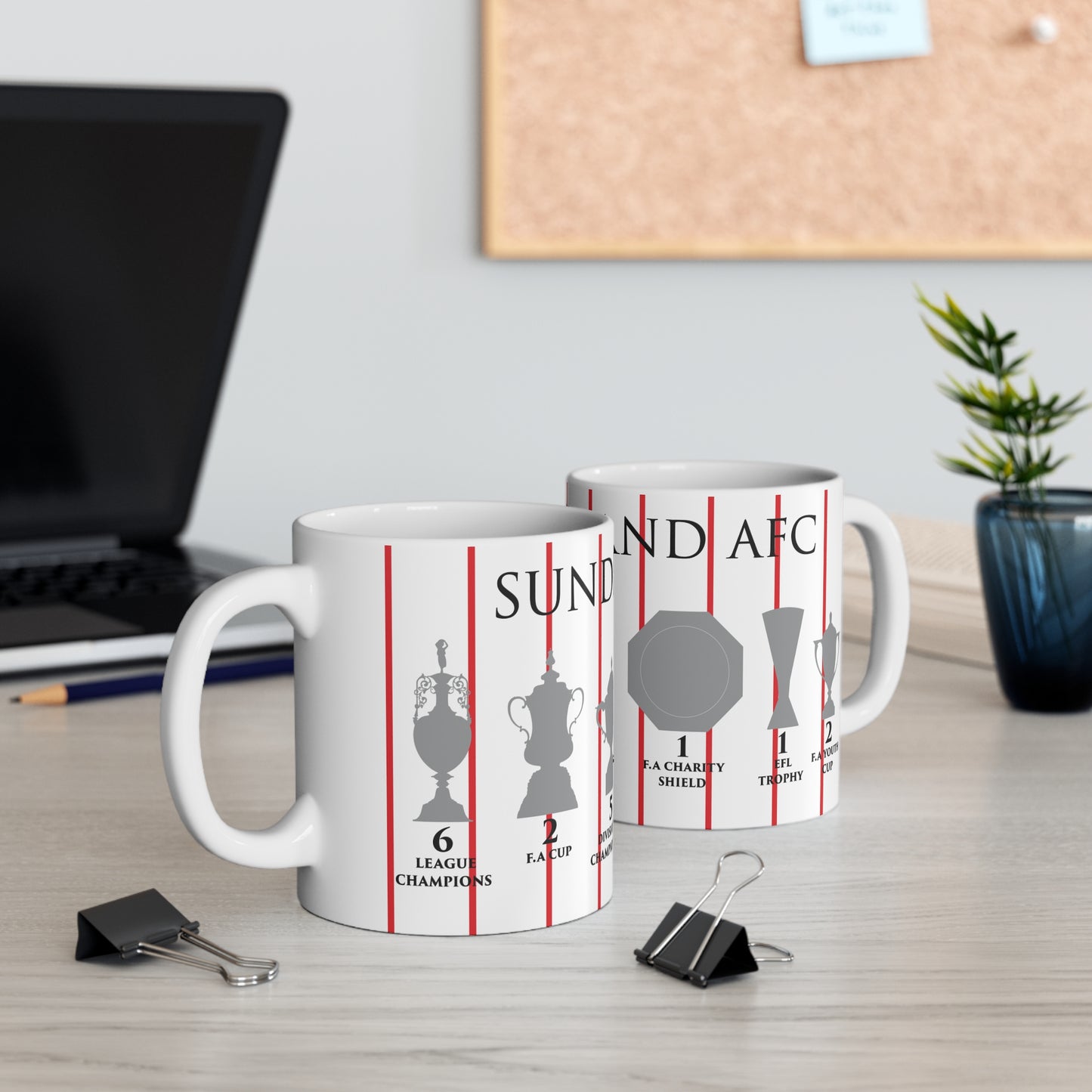 Sunderland Trophies Mug - White