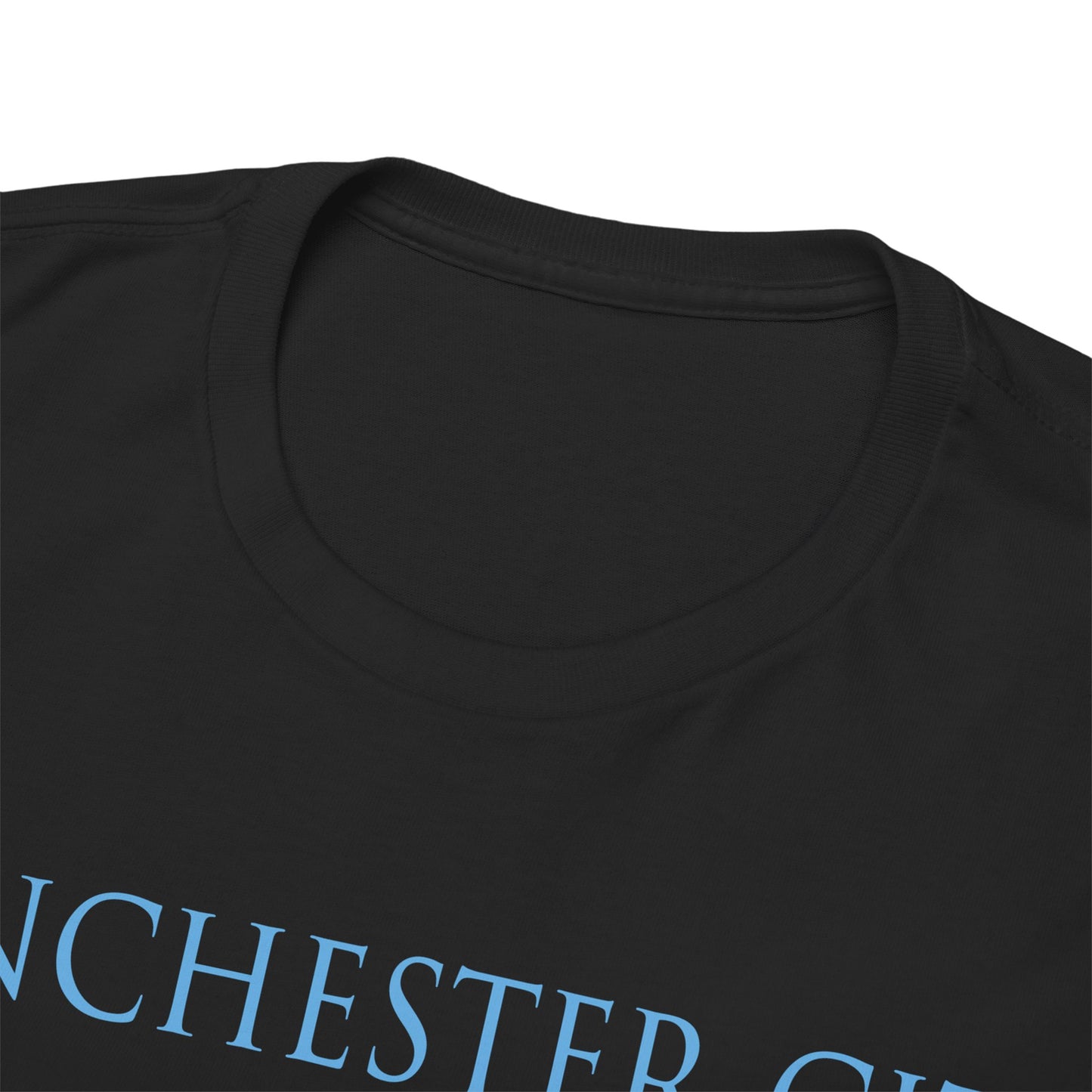 Manchester City Trophies Unisex Heavy Cotton T-Shirt - Light Blue/White/Black/Navy