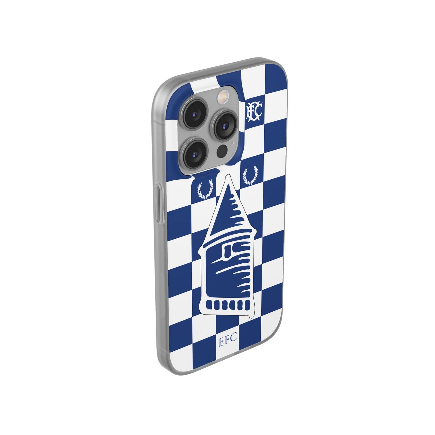 Everton Blue & White Chequered iPhone Flexi Case - iPhone 16, 15, 14, Plus/Pro/Pro Max
