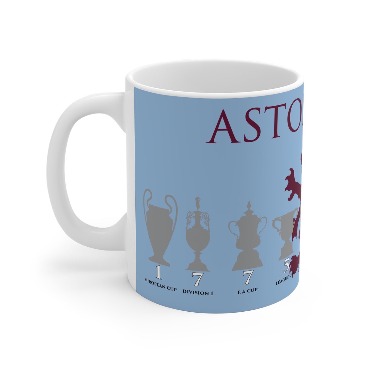 Aston Villa Trophies & Lion Mug - Blue