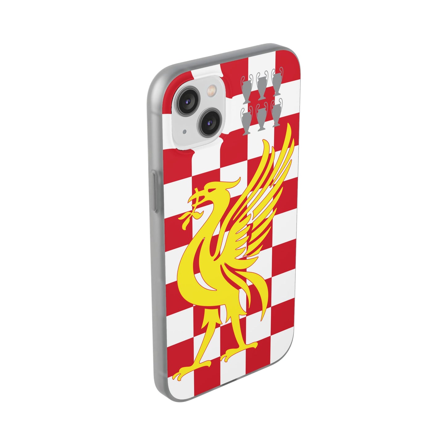 Liverpool Red & White Chequered iPhone Flexi Case - iPhone 16, 15, 14, Plus/Pro/Pro Max