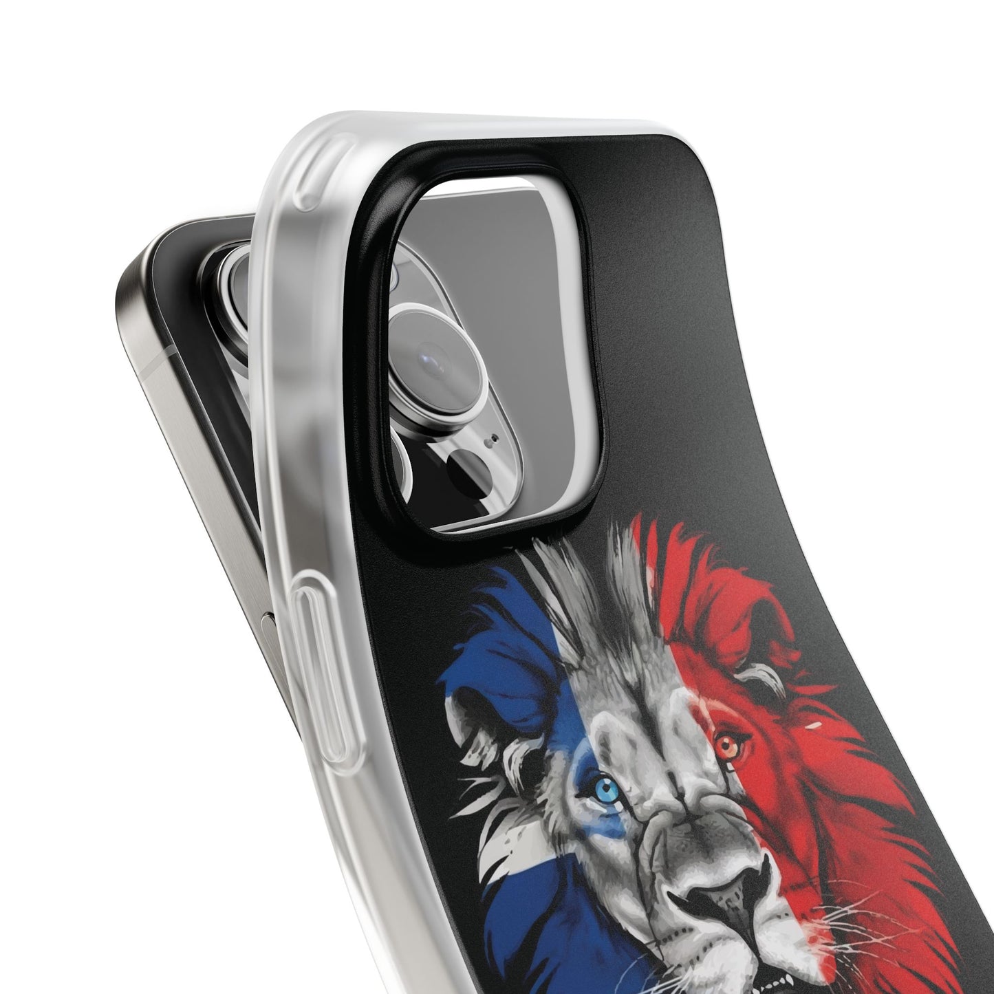 Great Britain Union Jack Lion black iPhone Flexi Case - iPhone 12, 13, 14, 15, 16, Mini/Plus/Pro/Pro Max