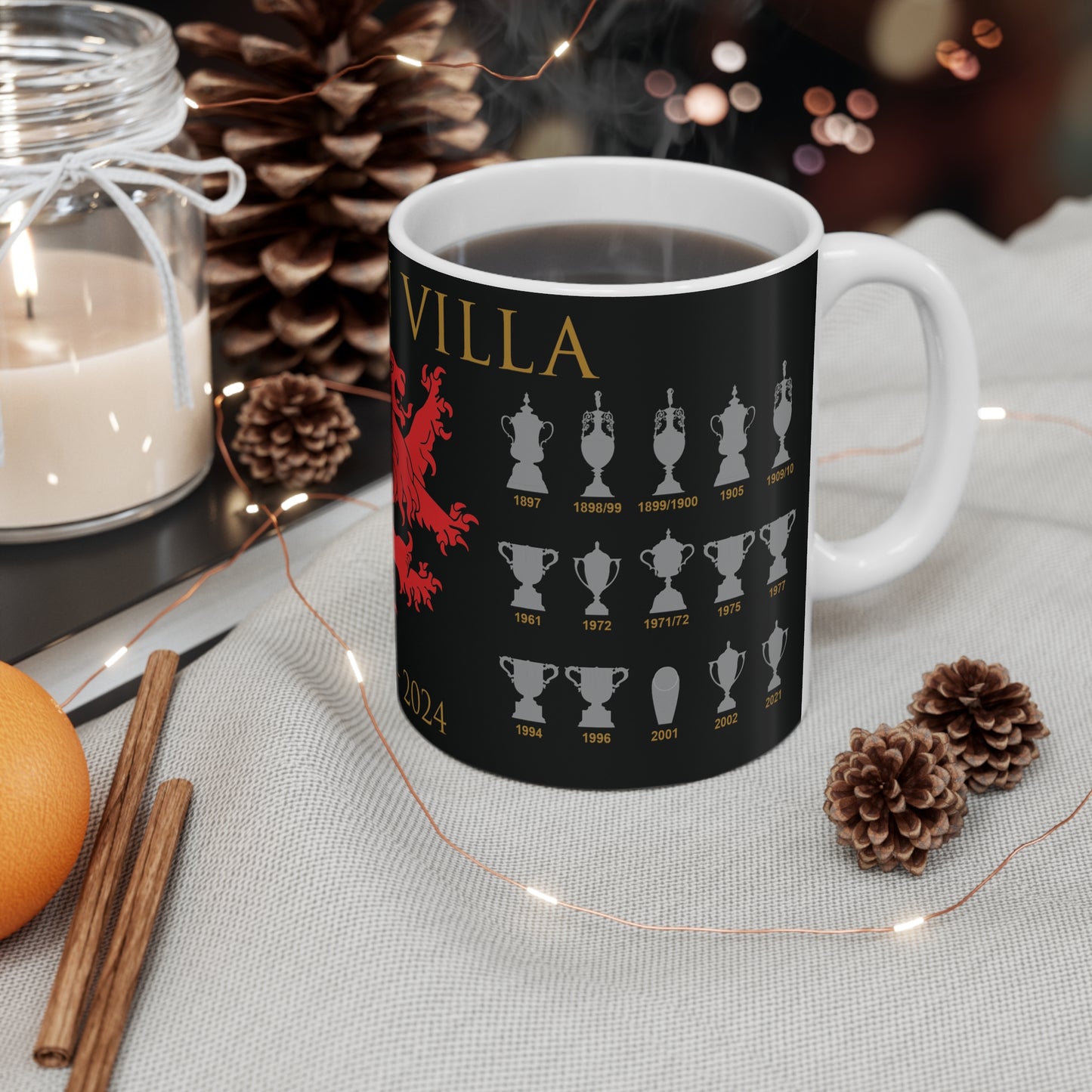 Aston Villa 150th Anniversary Trophies Collection & Lion Mug