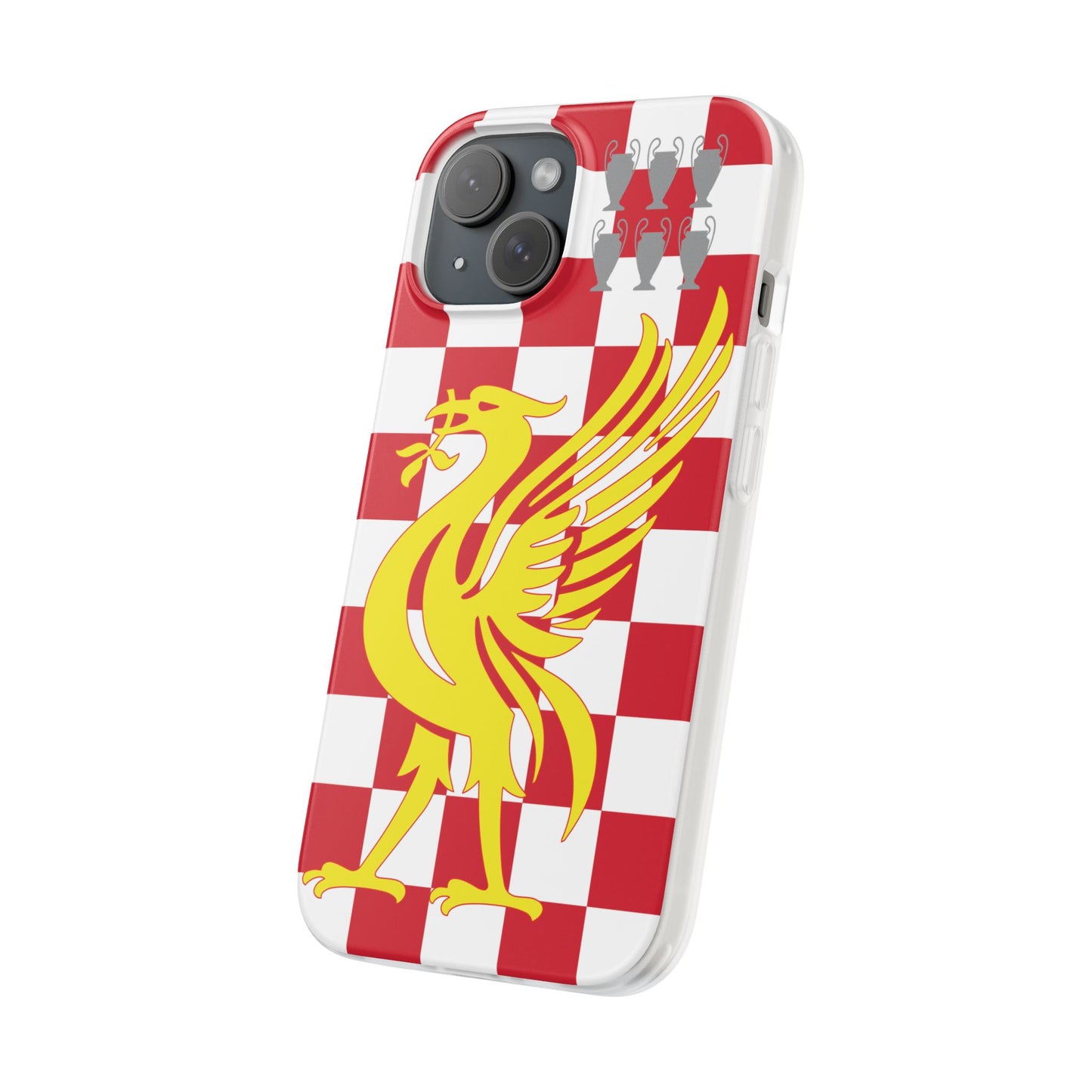 Liverpool Red & White Chequered iPhone Flexi Case - iPhone 16, 15, 14, Plus/Pro/Pro Max