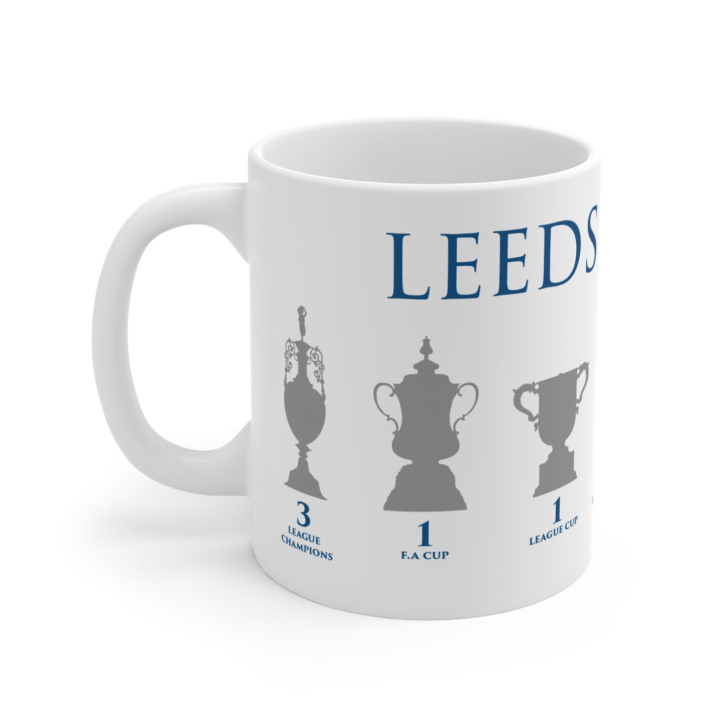 Leeds United Trophies Mug - White