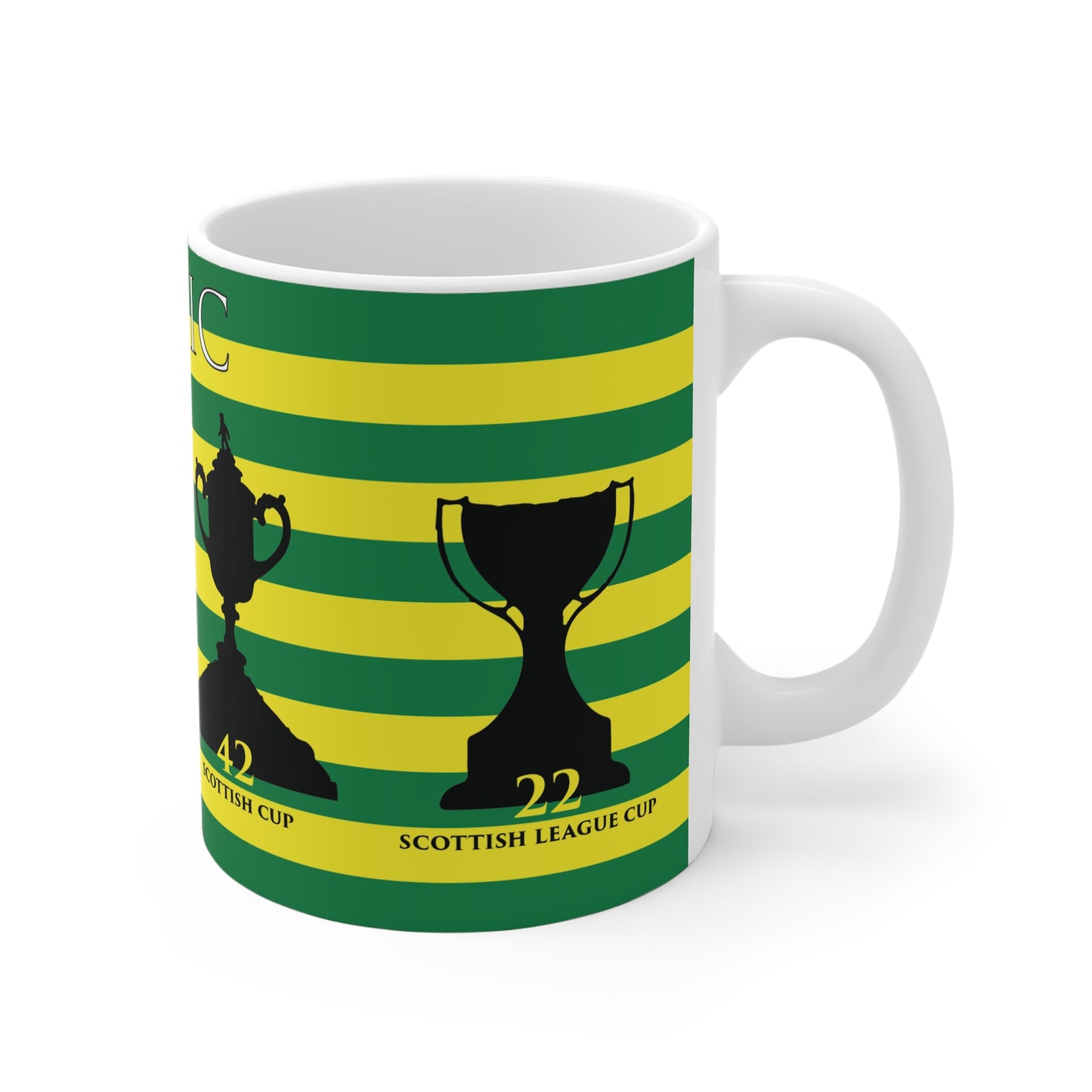 Celtic Trophies Mug - Hoops - Yellow