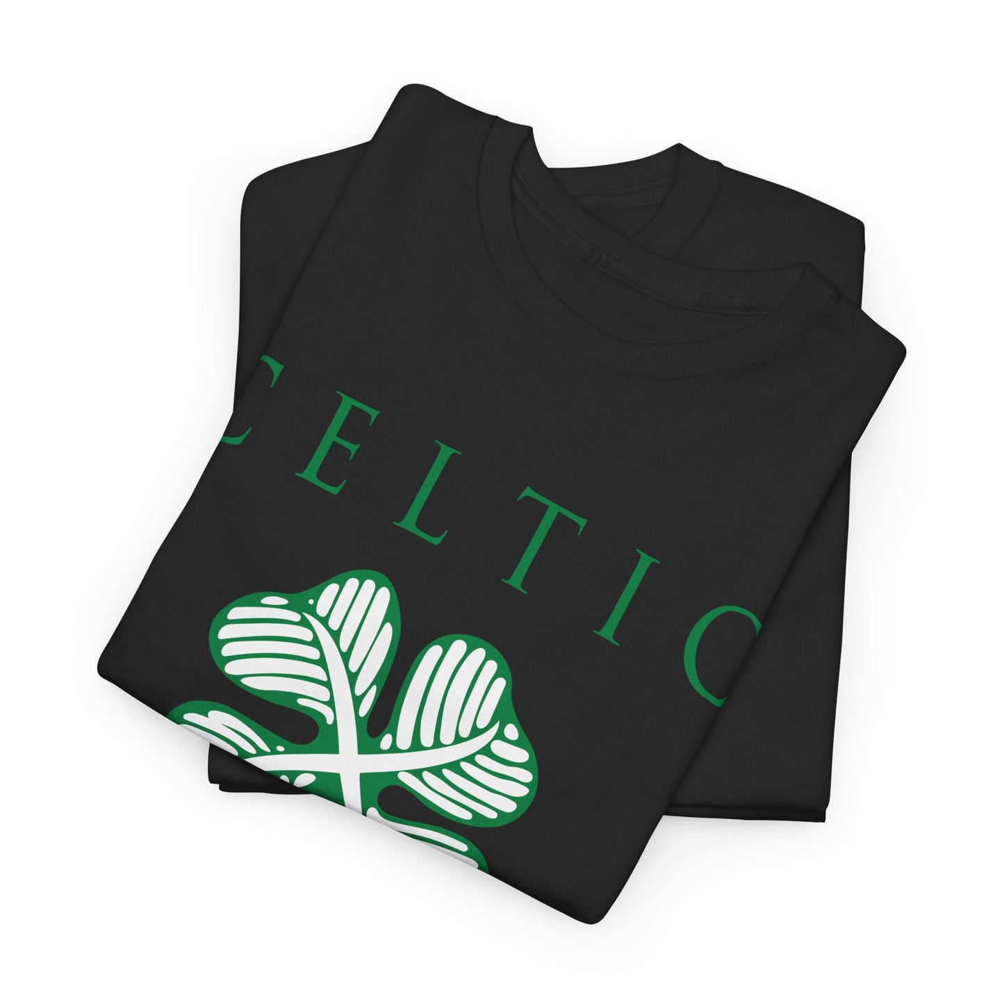 Celtic Clover & Trophies Unisex Heavy Cotton T-Shirt - Irish Green/Black/White/Gold/Sport Grey/Charcoal/Military Green/Forest Green