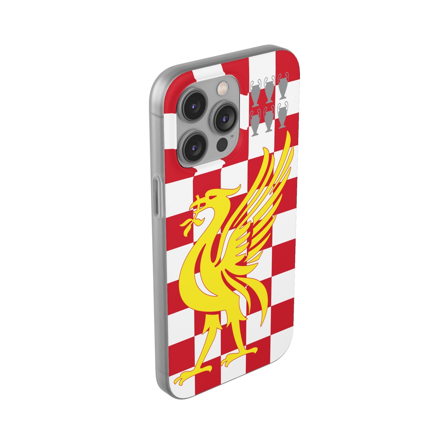 Liverpool Red & White Chequered iPhone Flexi Case - iPhone 16, 15, 14, Plus/Pro/Pro Max