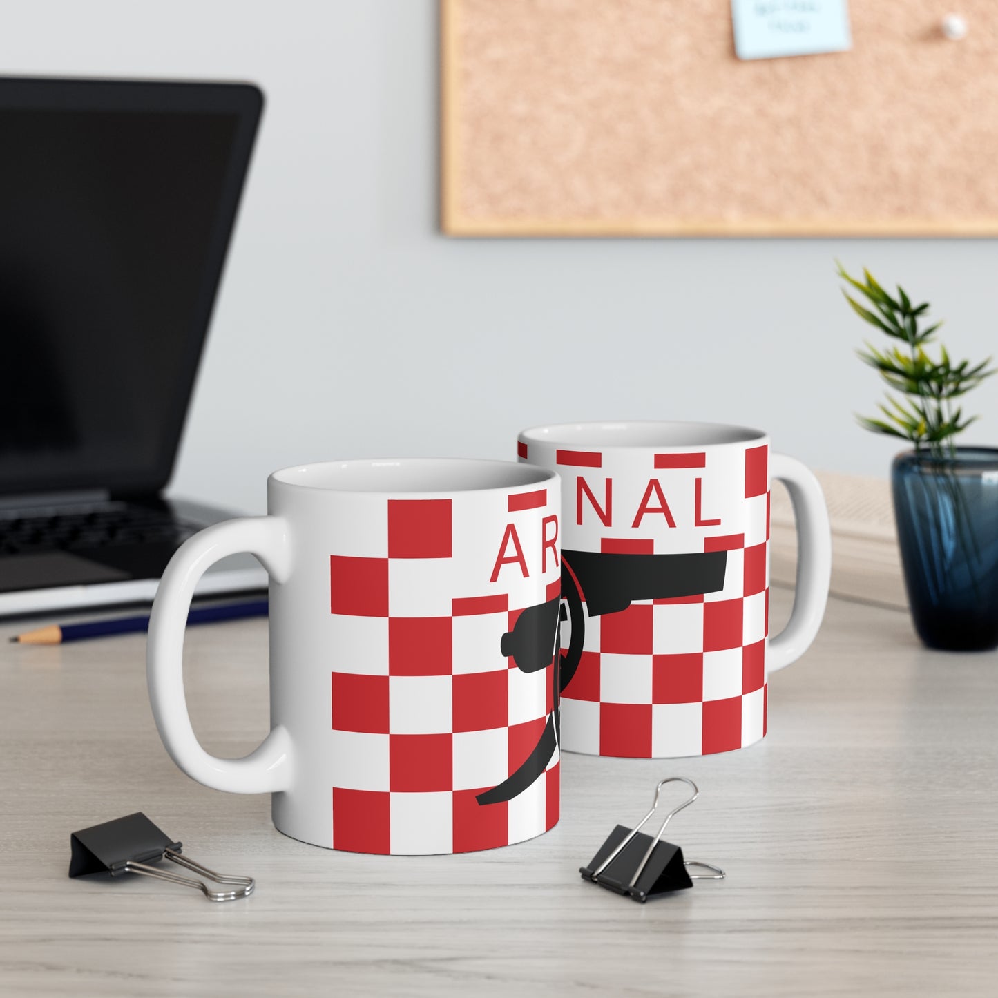 Arsenal Red & White Chequered Cannon Mug