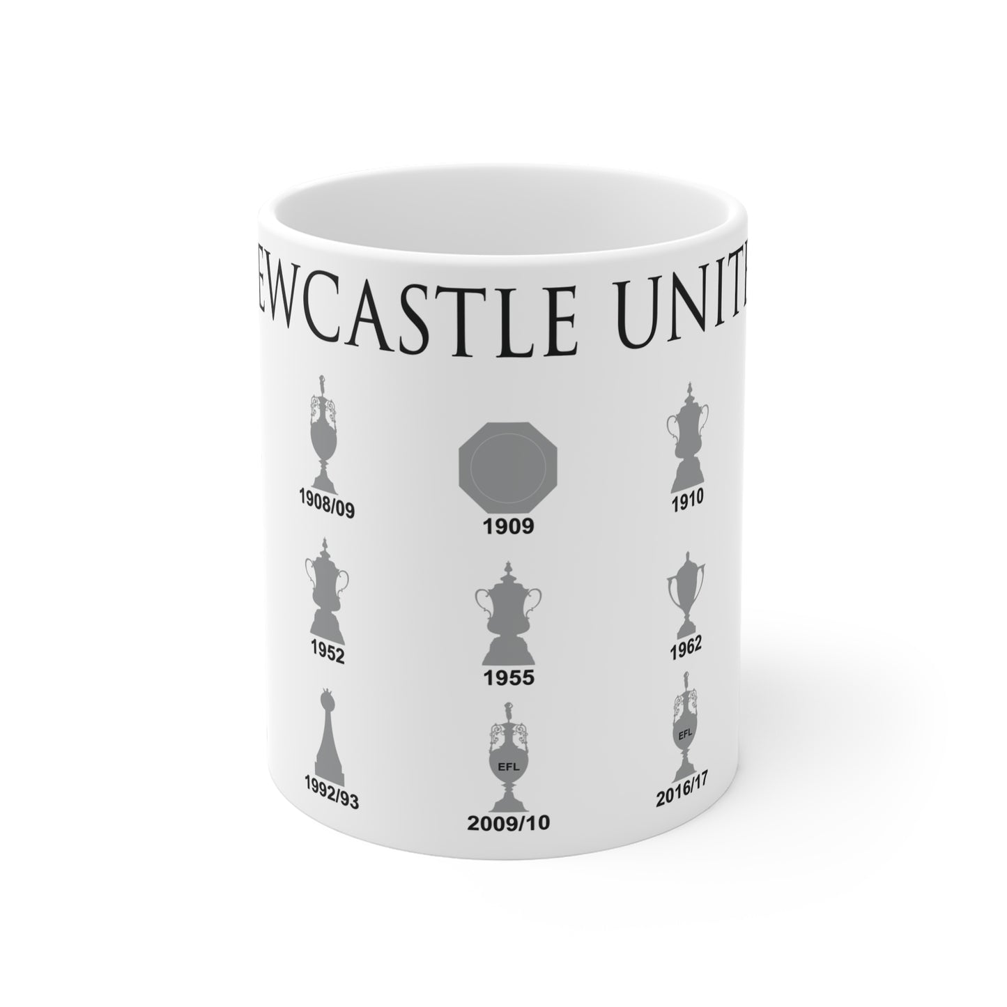 Newcastle United Trophies Collection Mug UPDATED - White