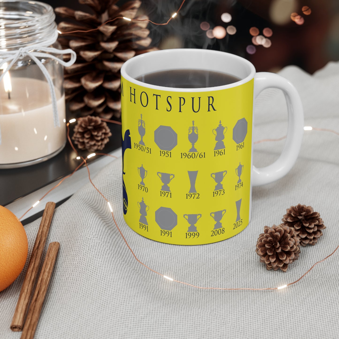 Tottenham Hotspur Trophies Collection & Cockerel Mug - Yellow