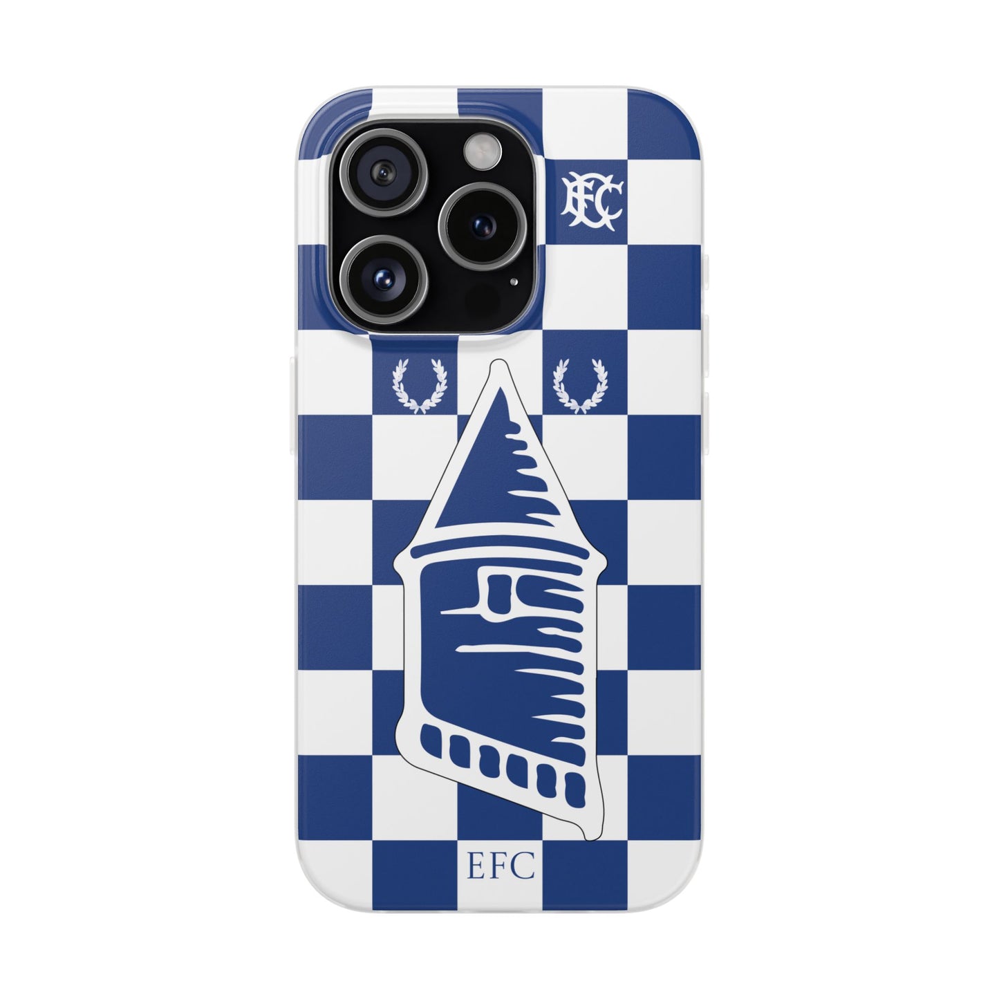 Everton Blue & White Chequered iPhone Flexi Case - iPhone 16, 15, 14, Plus/Pro/Pro Max