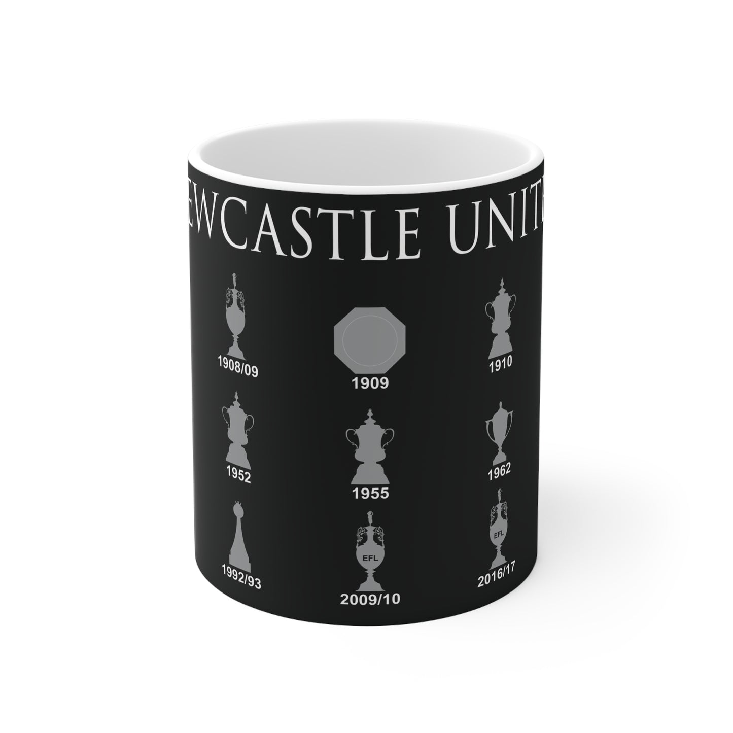 Newcastle United Trophies Collection Mug UPDATED - Black
