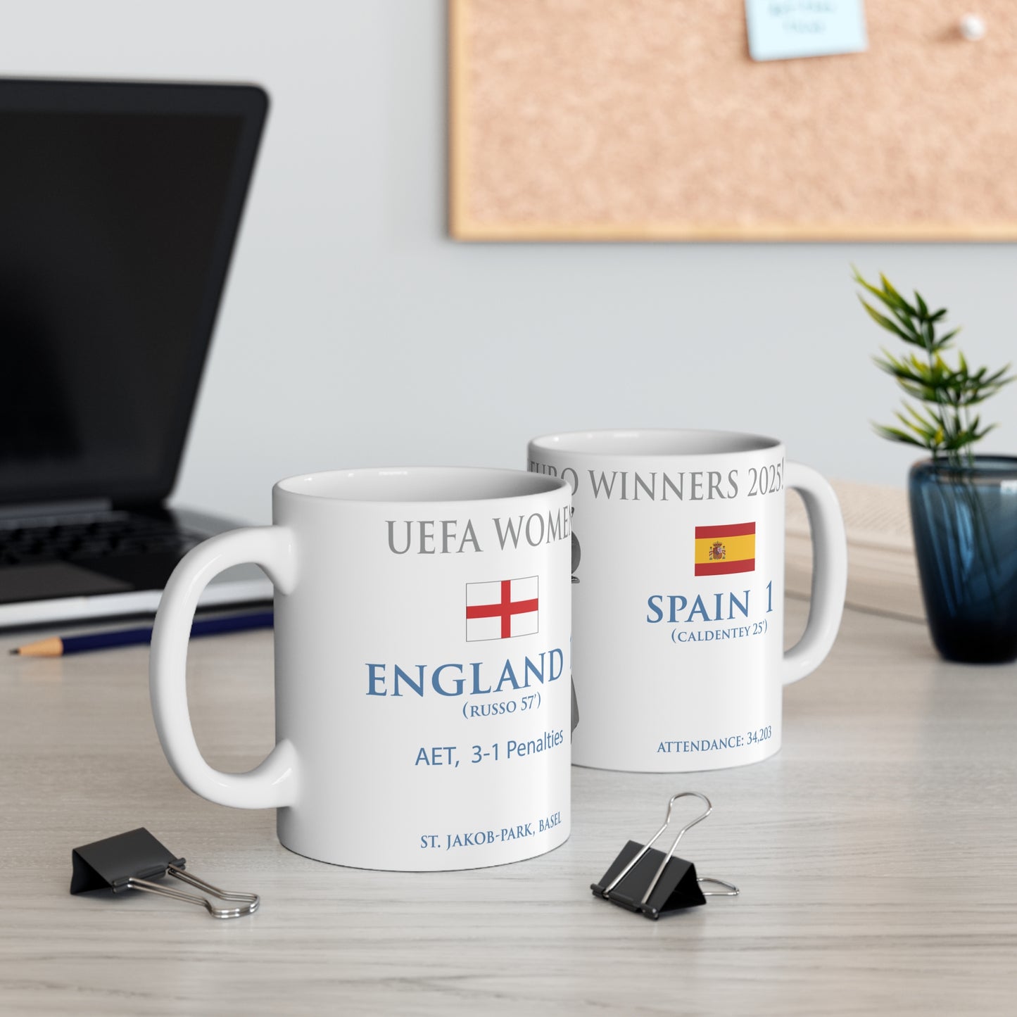 England UEFA Women's Euro Winners Mug - White