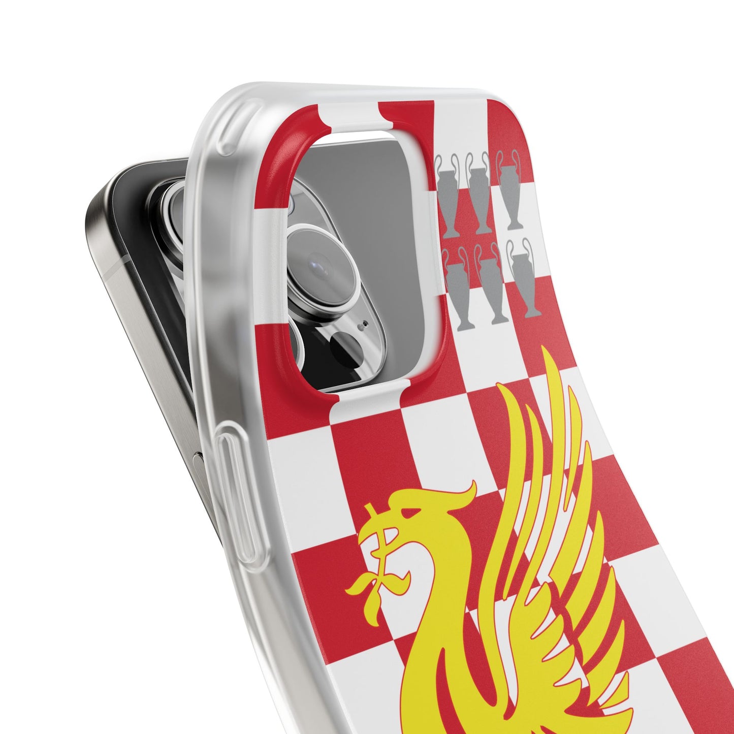 Liverpool Red & White Chequered iPhone Flexi Case - iPhone 16, 15, 14, Plus/Pro/Pro Max