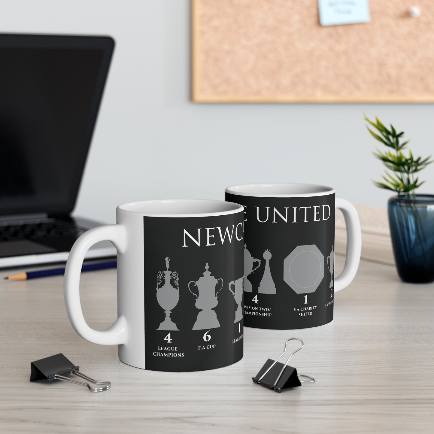 Newcastle United Trophies Mug UPDATED - Black