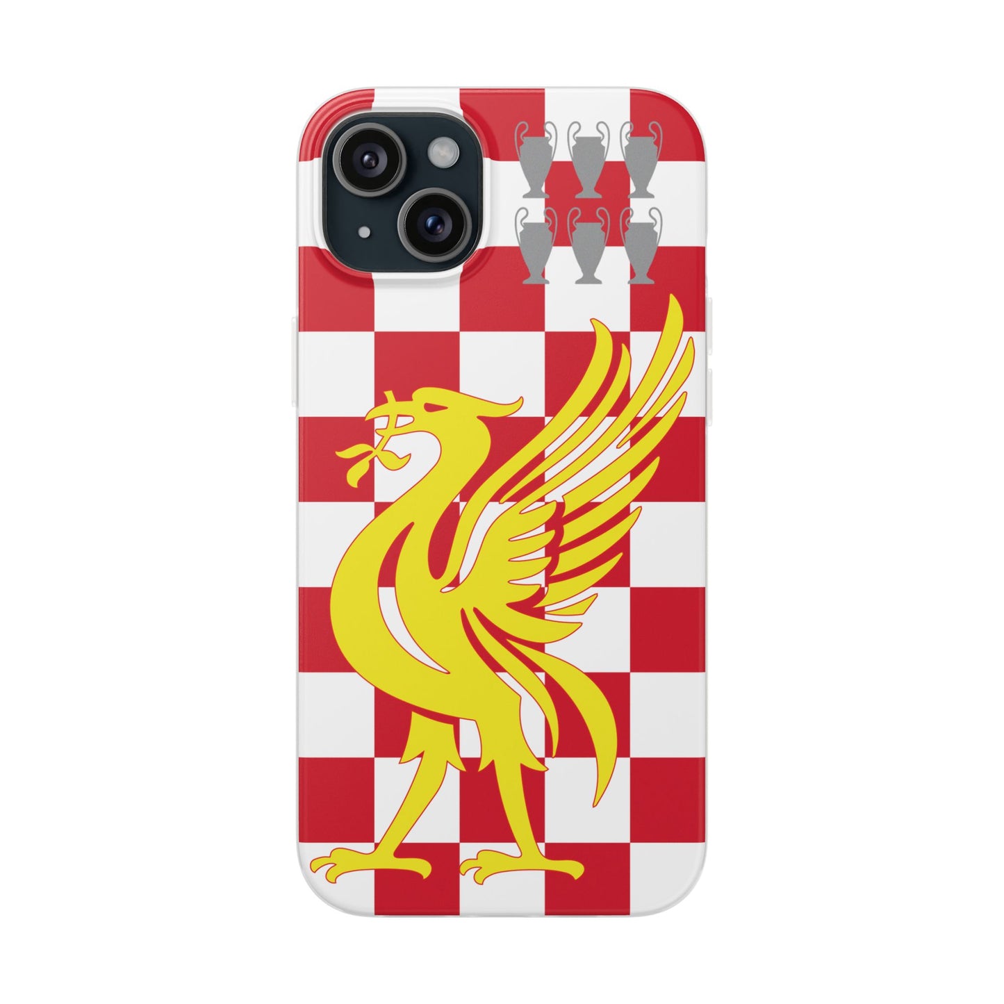 Liverpool Red & White Chequered iPhone Flexi Case - iPhone 16, 15, 14, Plus/Pro/Pro Max