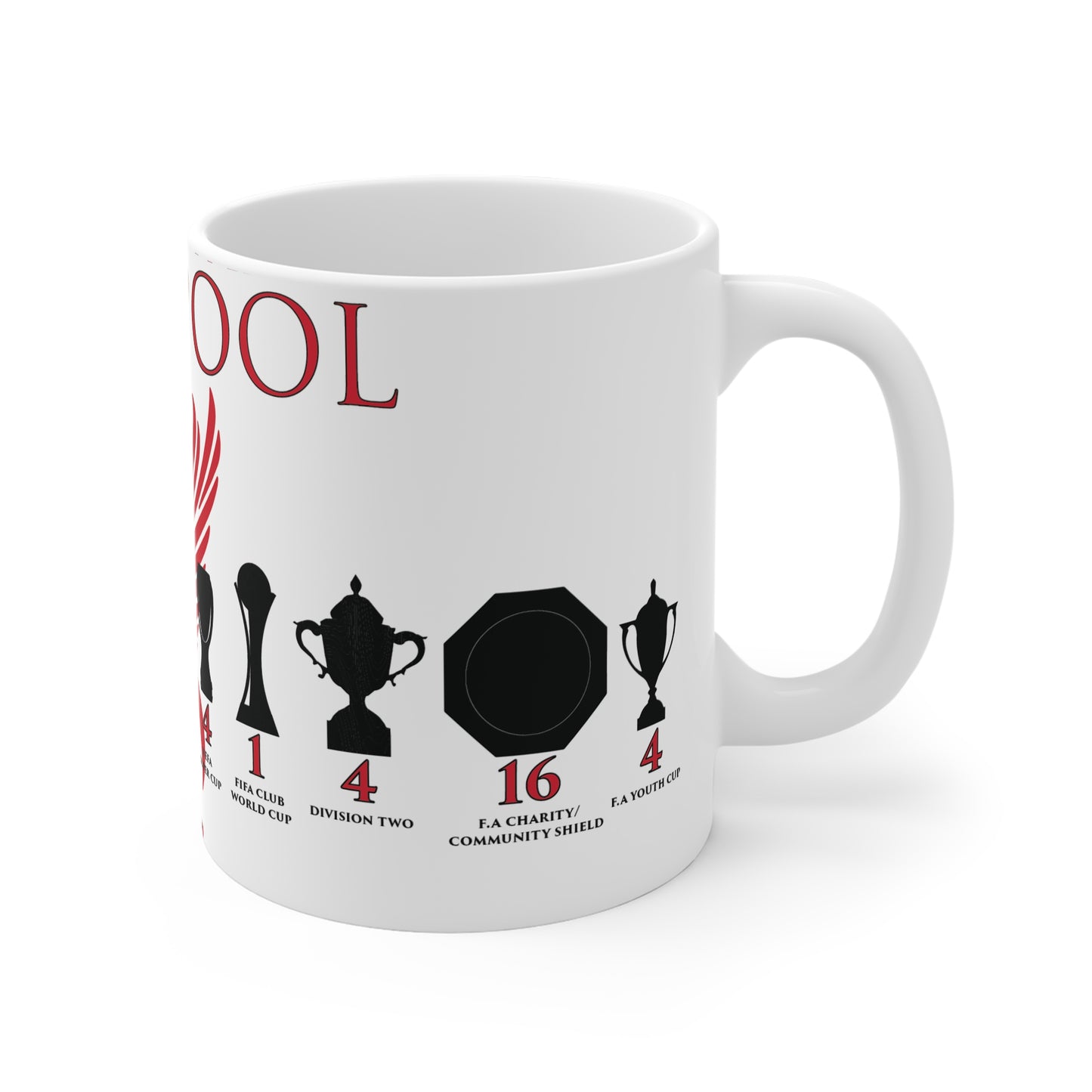 Liverpool Trophies & Liver Bird Mug - White