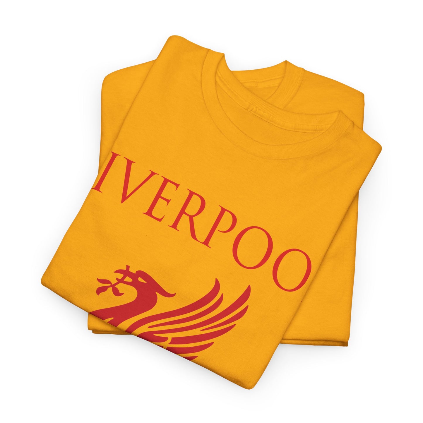 Liverpool Champions of Europe Unisex Heavy Cotton T-Shirt - Red/White/Black/Gold/Sport Grey/Charcoal
