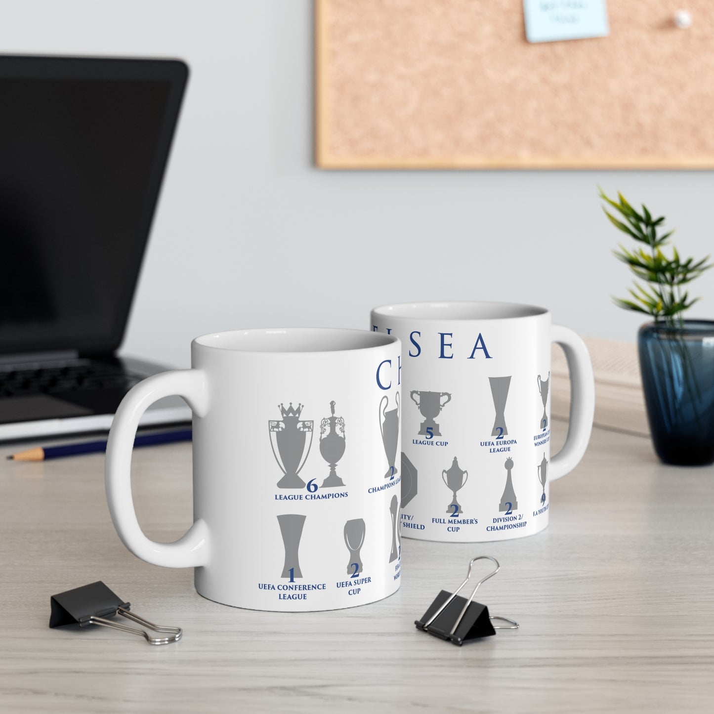 Chelsea Trophies Mug - White
