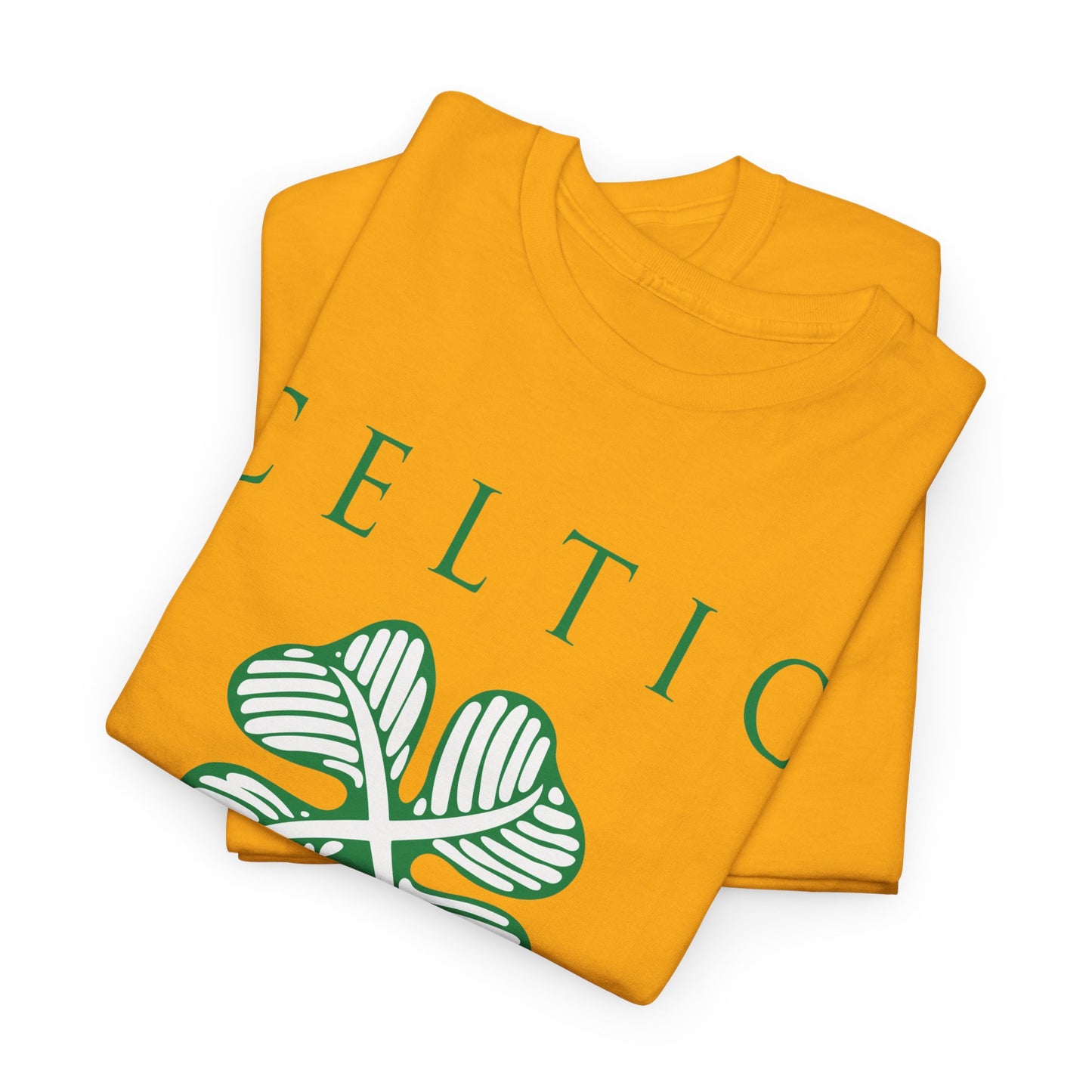 Celtic Clover & Trophies Unisex Heavy Cotton T-Shirt - Irish Green/Black/White/Gold/Sport Grey/Charcoal/Military Green/Forest Green