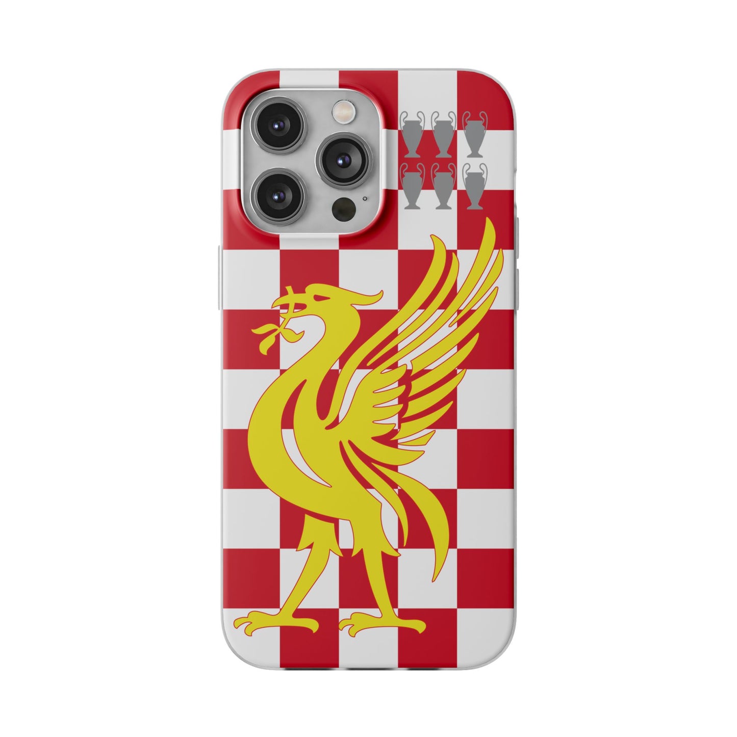 Liverpool Red & White Chequered iPhone Flexi Case - iPhone 16, 15, 14, Plus/Pro/Pro Max