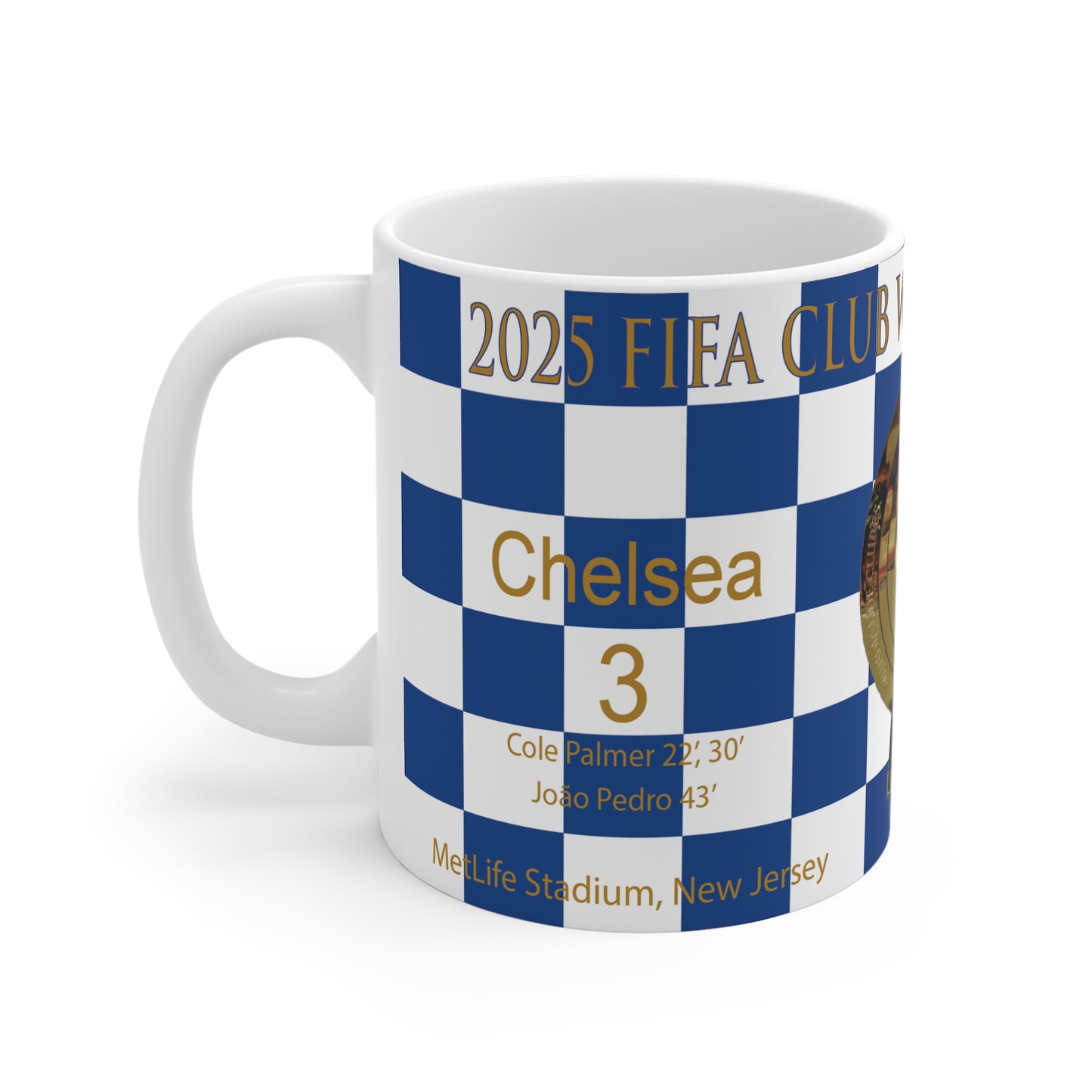 Chelsea 2025 FIFA Club World Cup Winners Mug - Chequered