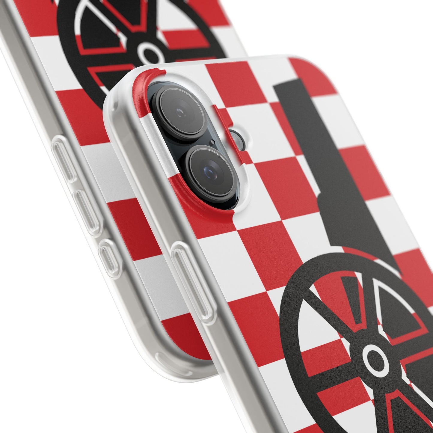 Arsenal Cannon Red & White Chequered iPhone Flexi Case - iPhone 16, 15, 14, Plus/Pro/Pro Max