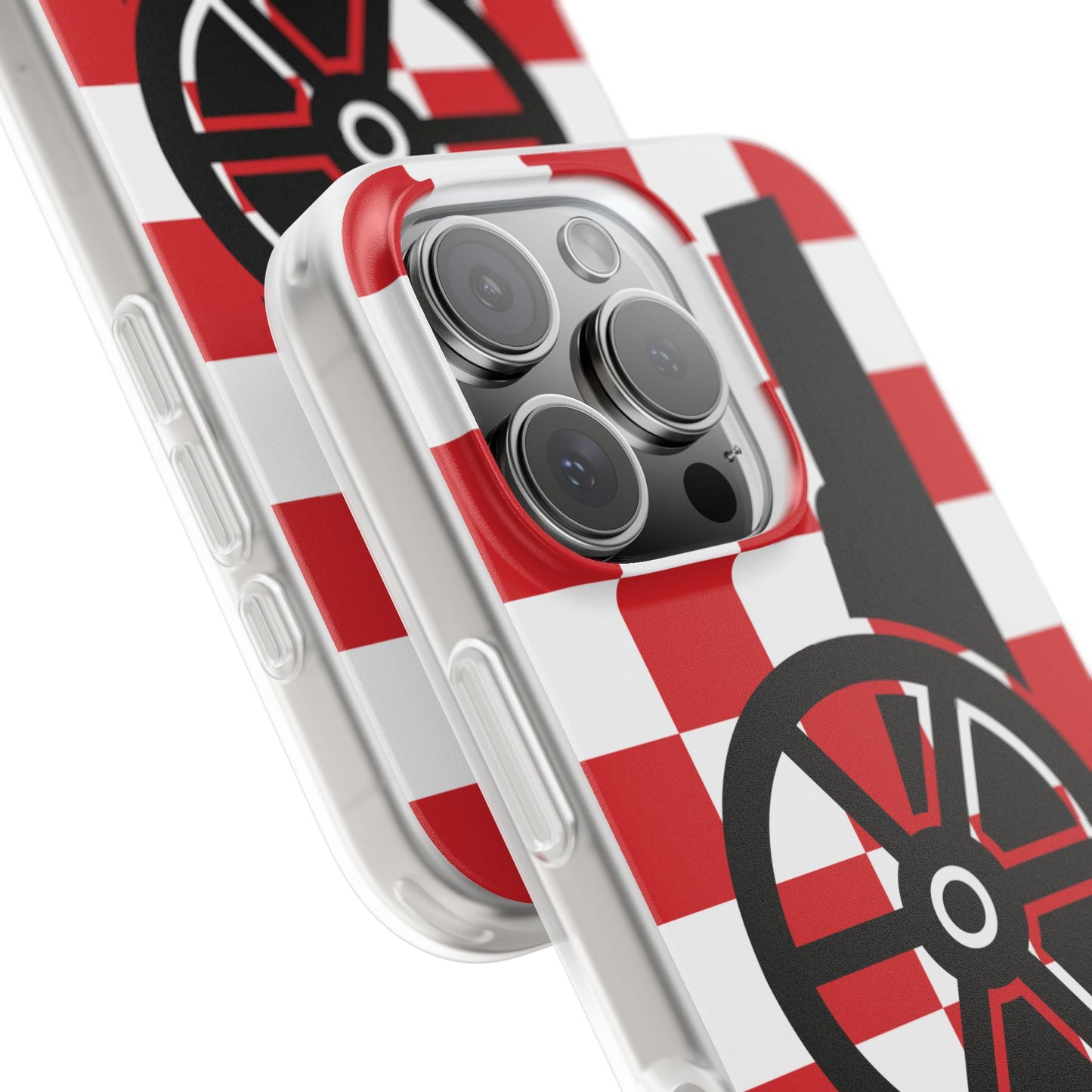 Arsenal Cannon Red & White Chequered iPhone Flexi Case - iPhone 16, 15, 14, Plus/Pro/Pro Max