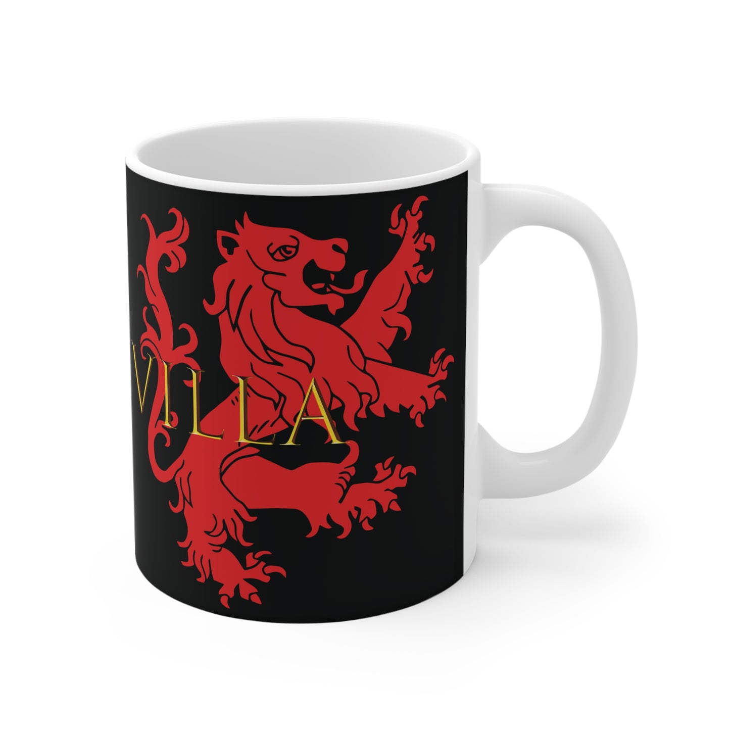Aston Villa 150th Anniversary Lion Mug - Black
